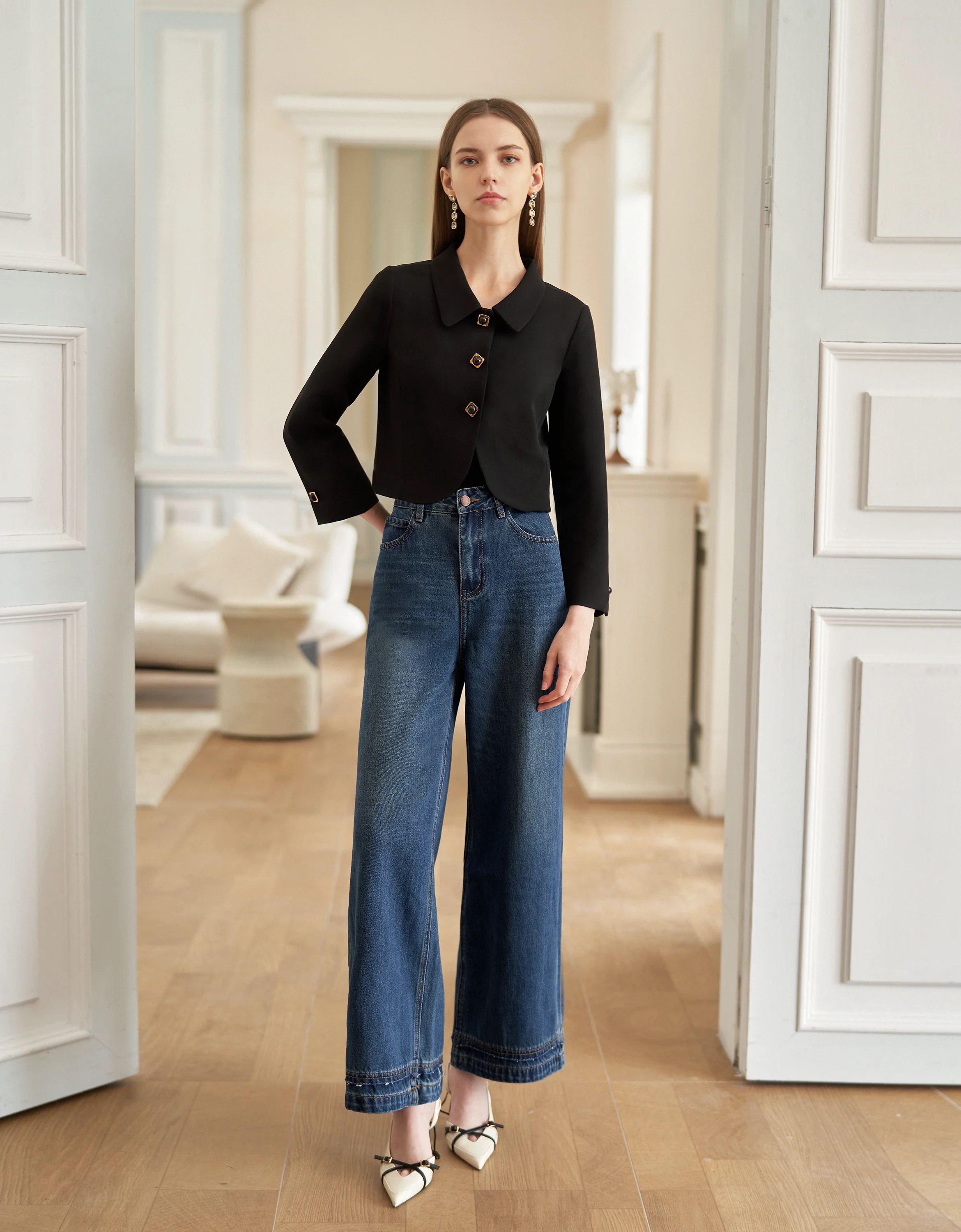 3/4 Sleeve Cropped Blazer - Image 5