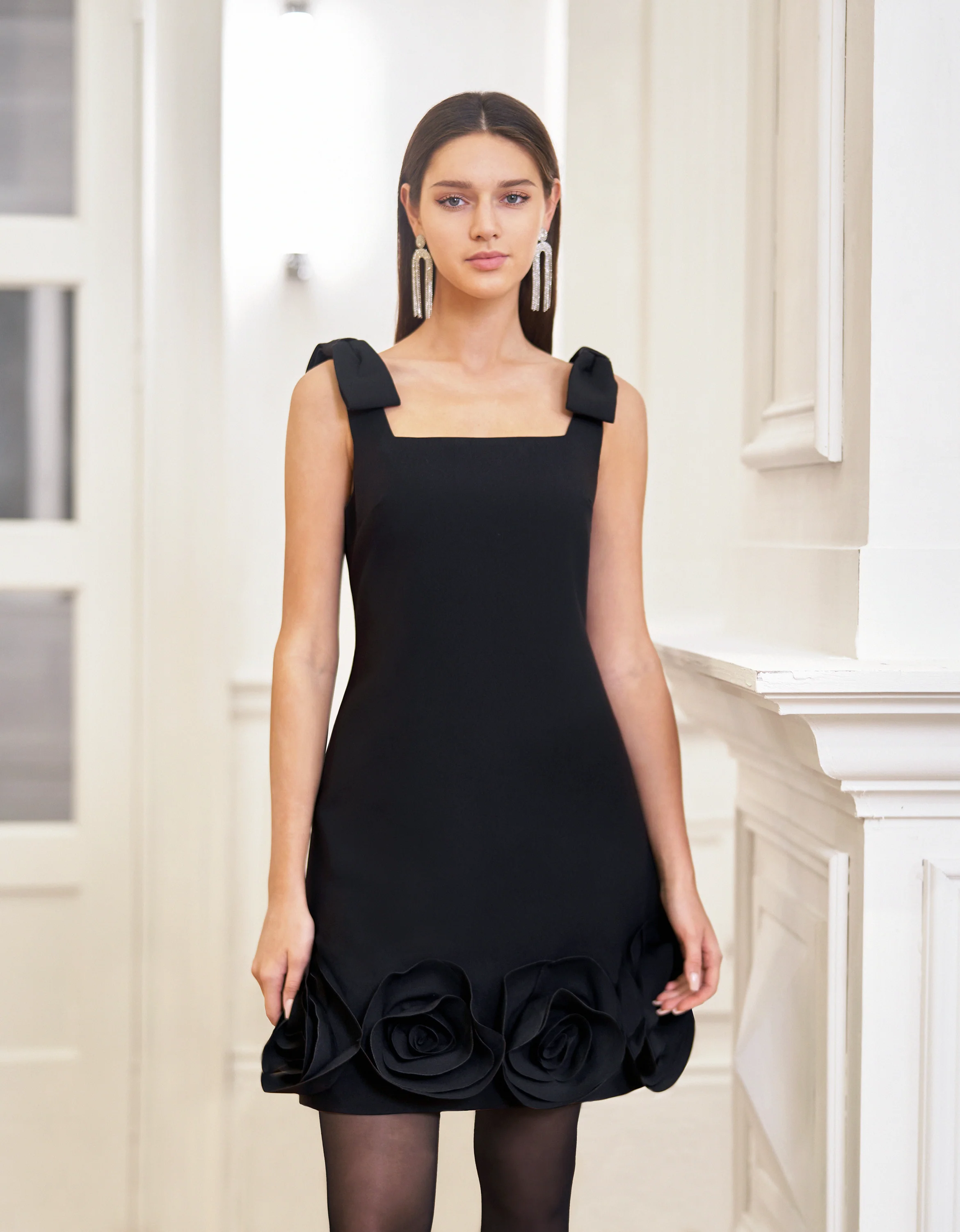 3D Floral Hem Sleeveless Dress - Image 4
