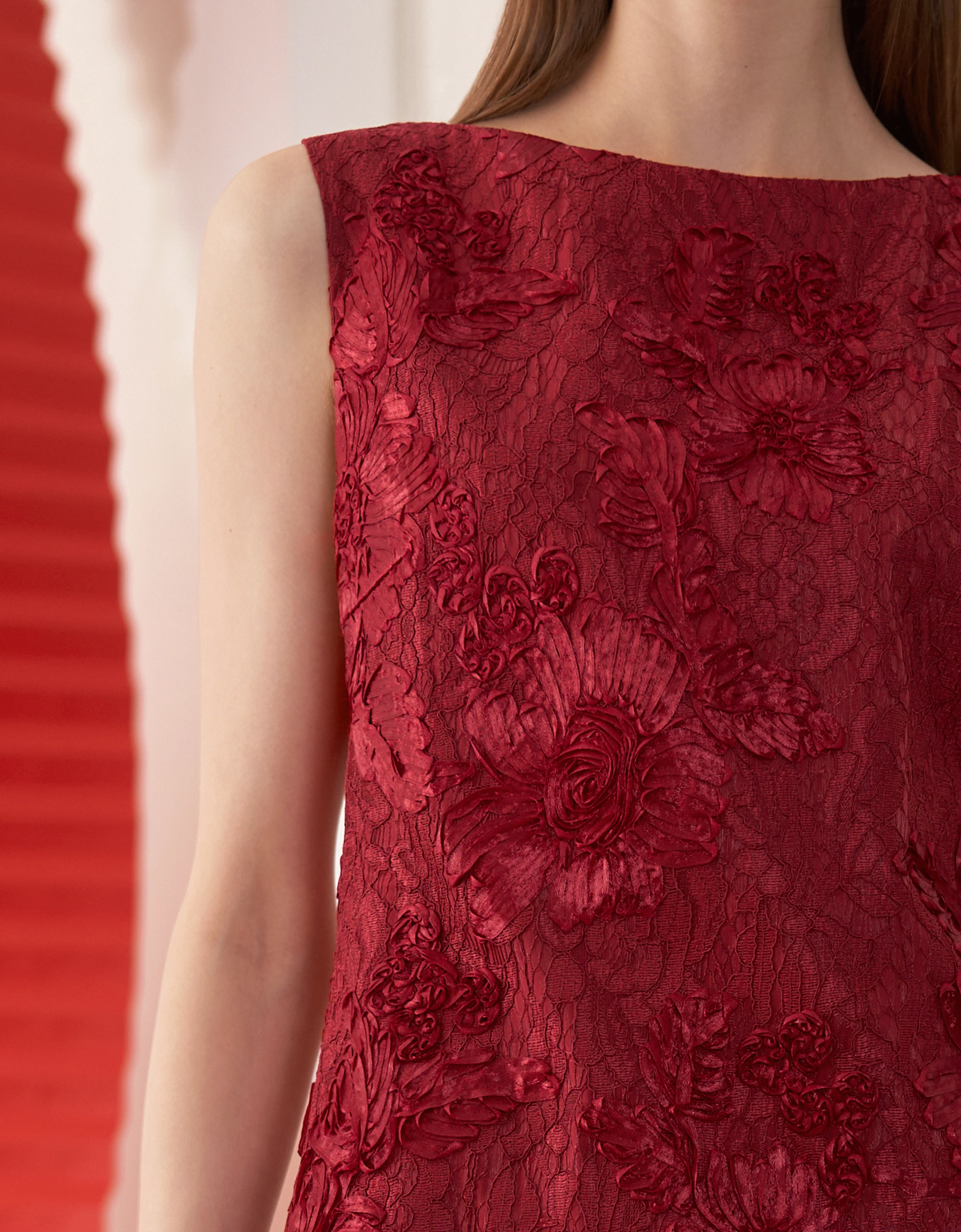 3D Lace Embroidery Sleeveless Dress - Image 12