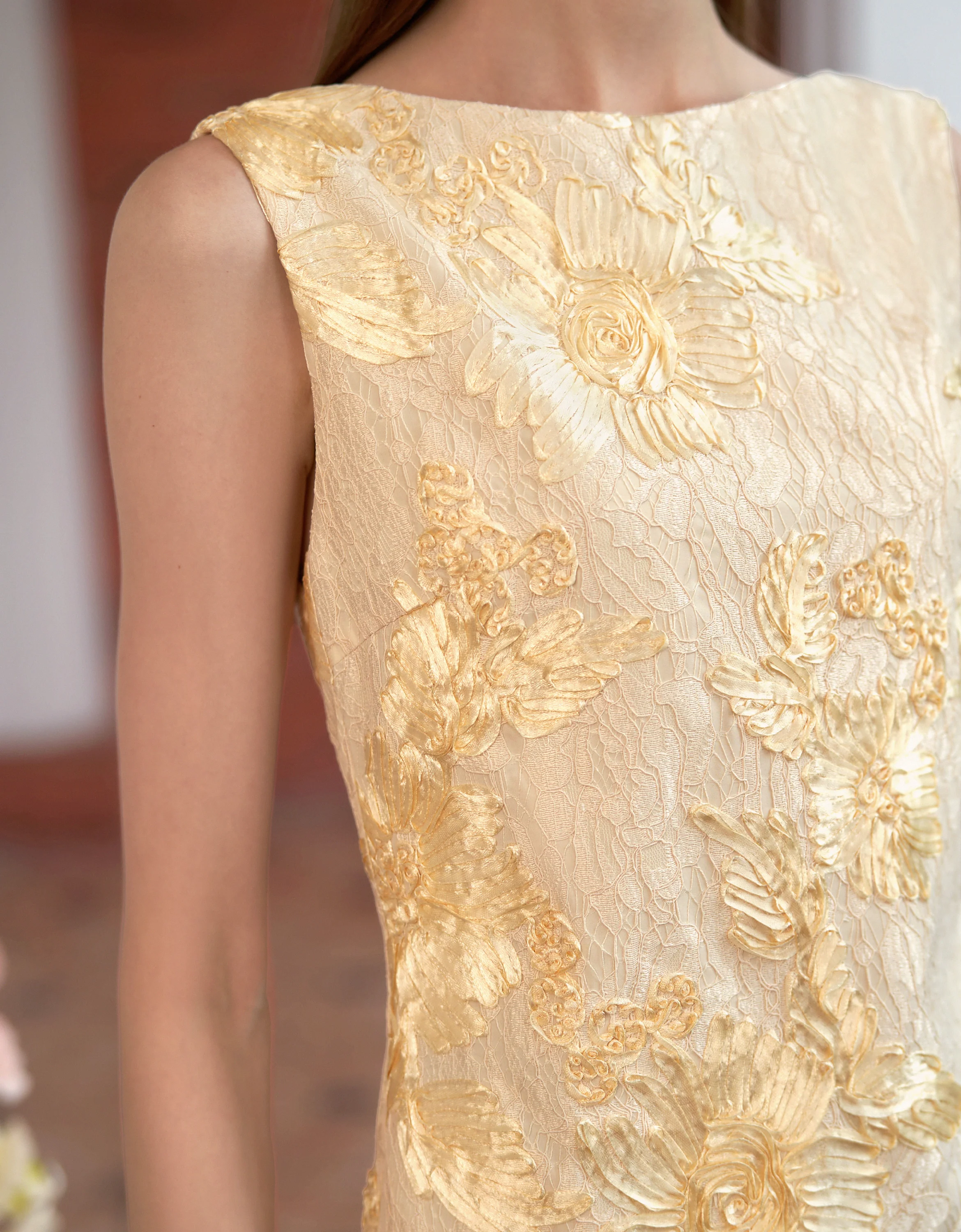 3D Lace Embroidery Sleeveless Dress - Image 4