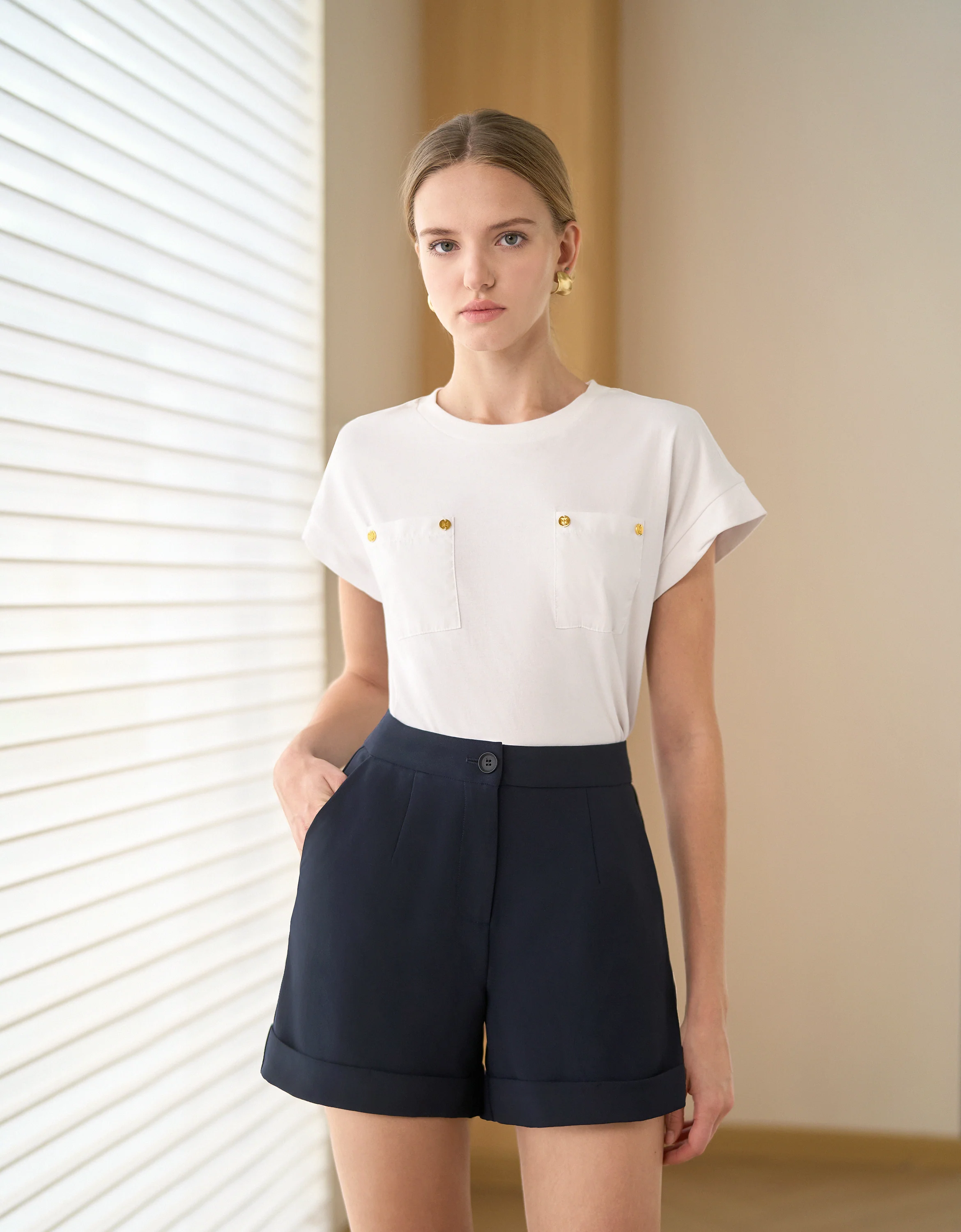 A-line Mid-rise Shorts
