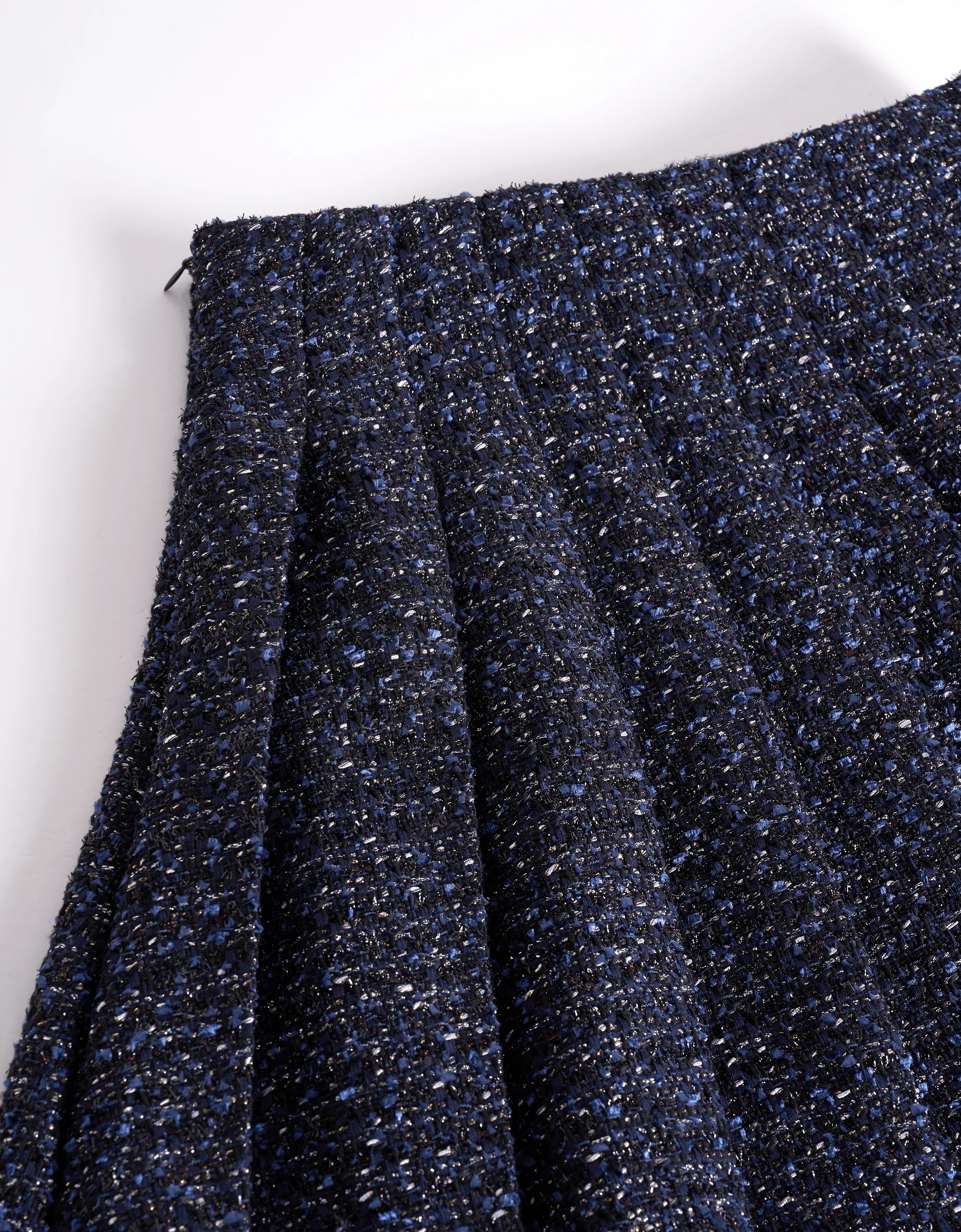 A-line Pleated Tweed Skirt - Image 10