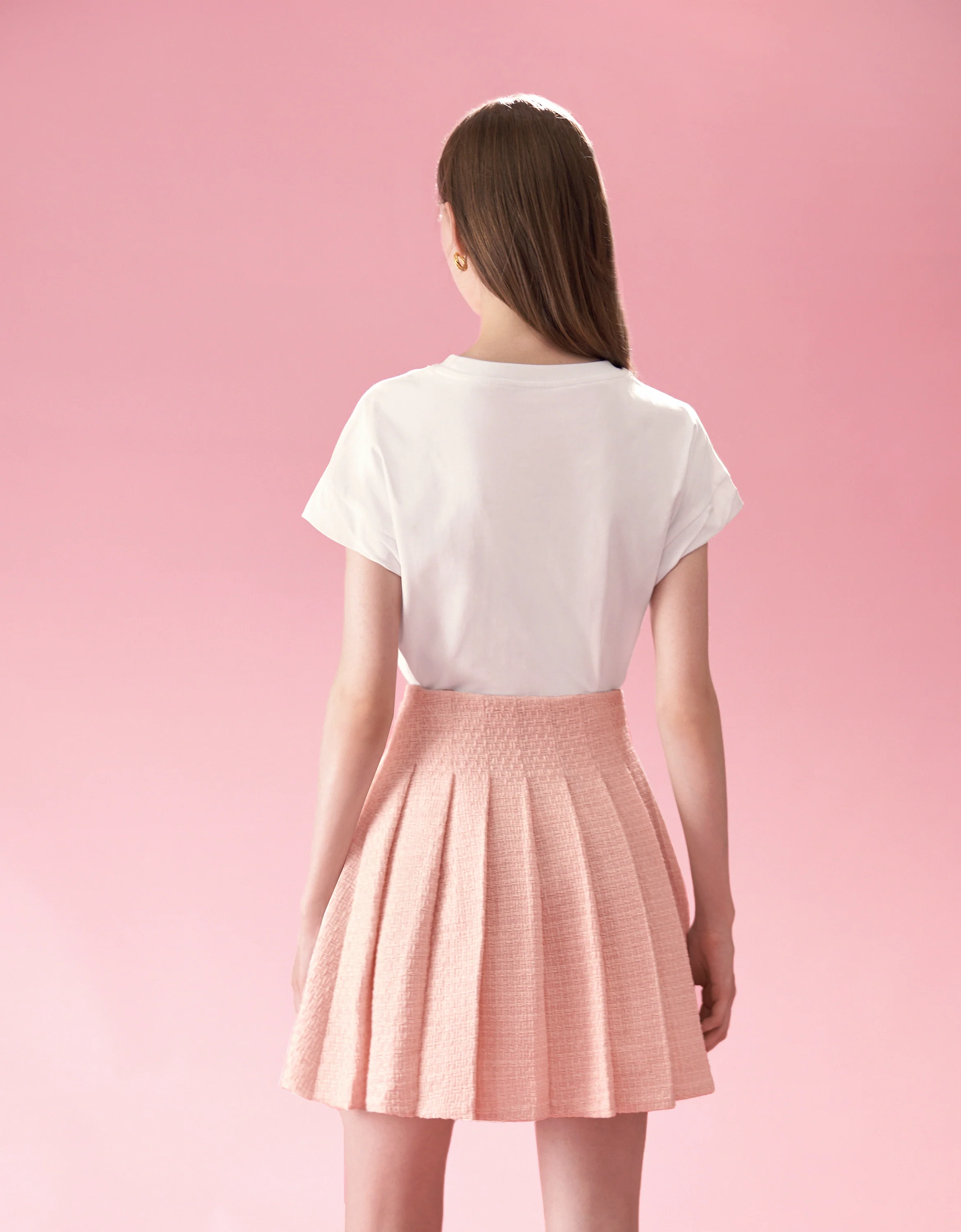A-line Pleated Tweed Skirt - Image 12