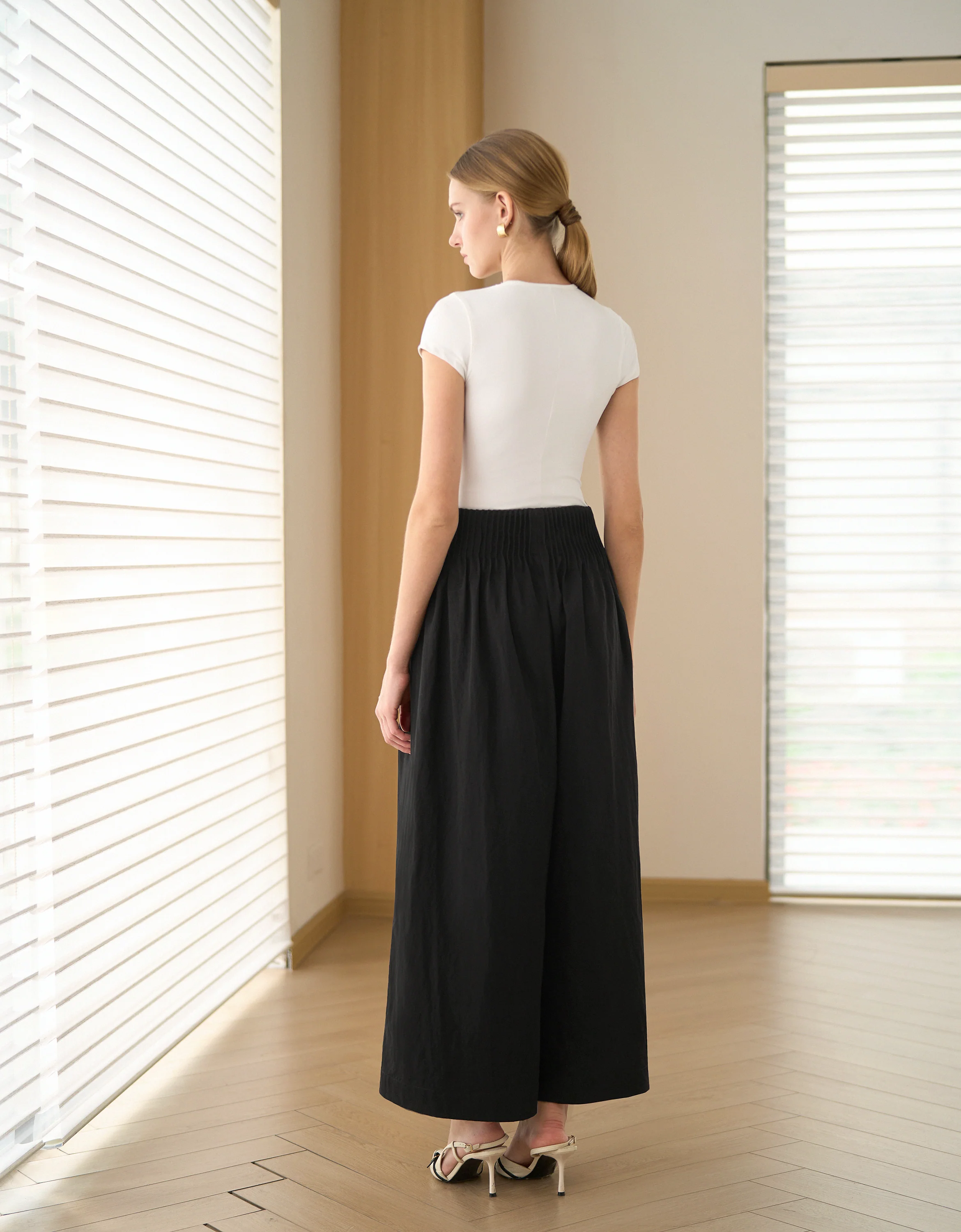 A-line Pleated Wide Leg Trousers - Image 3