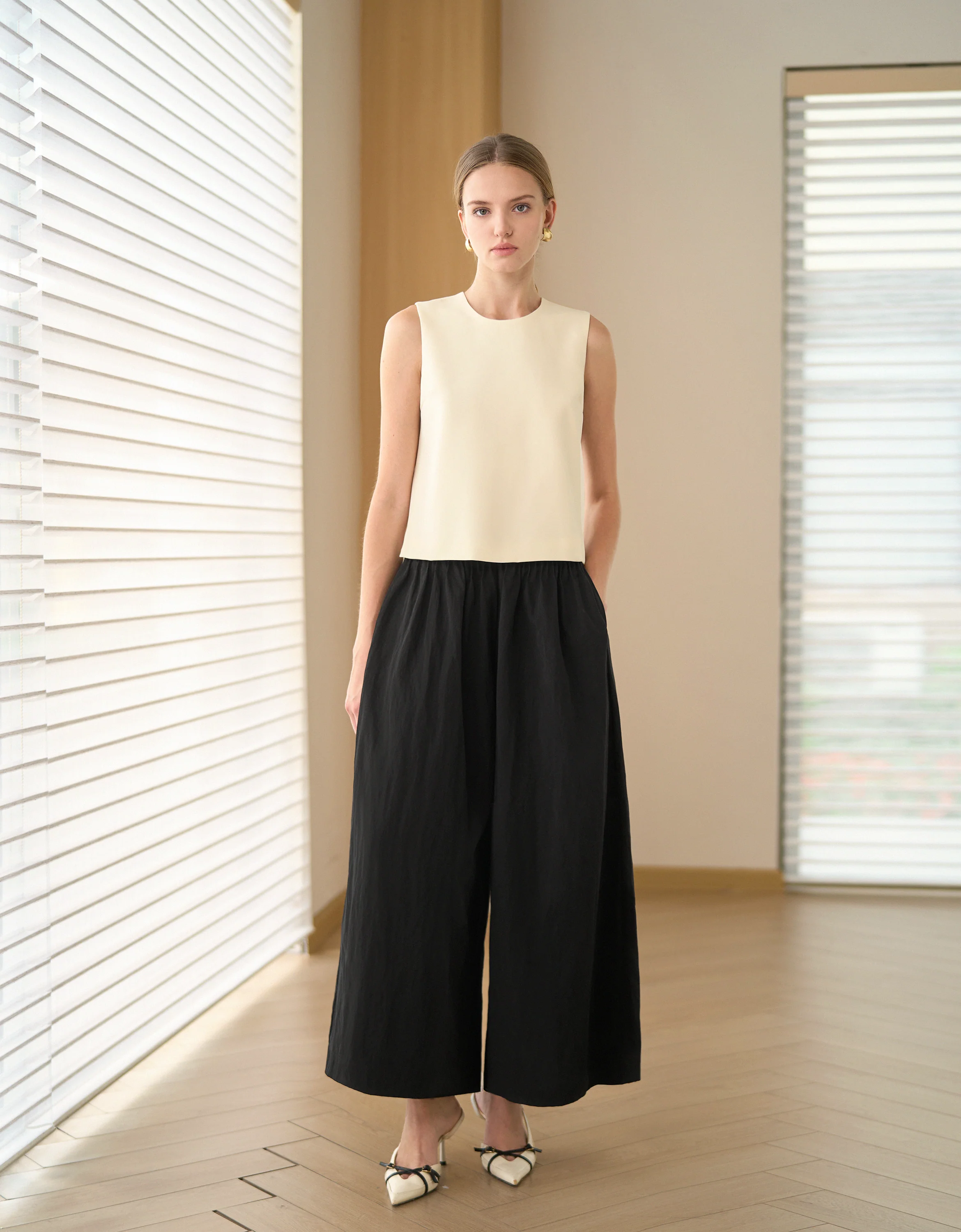 A-line Pleated Wide Leg Trousers - Image 5