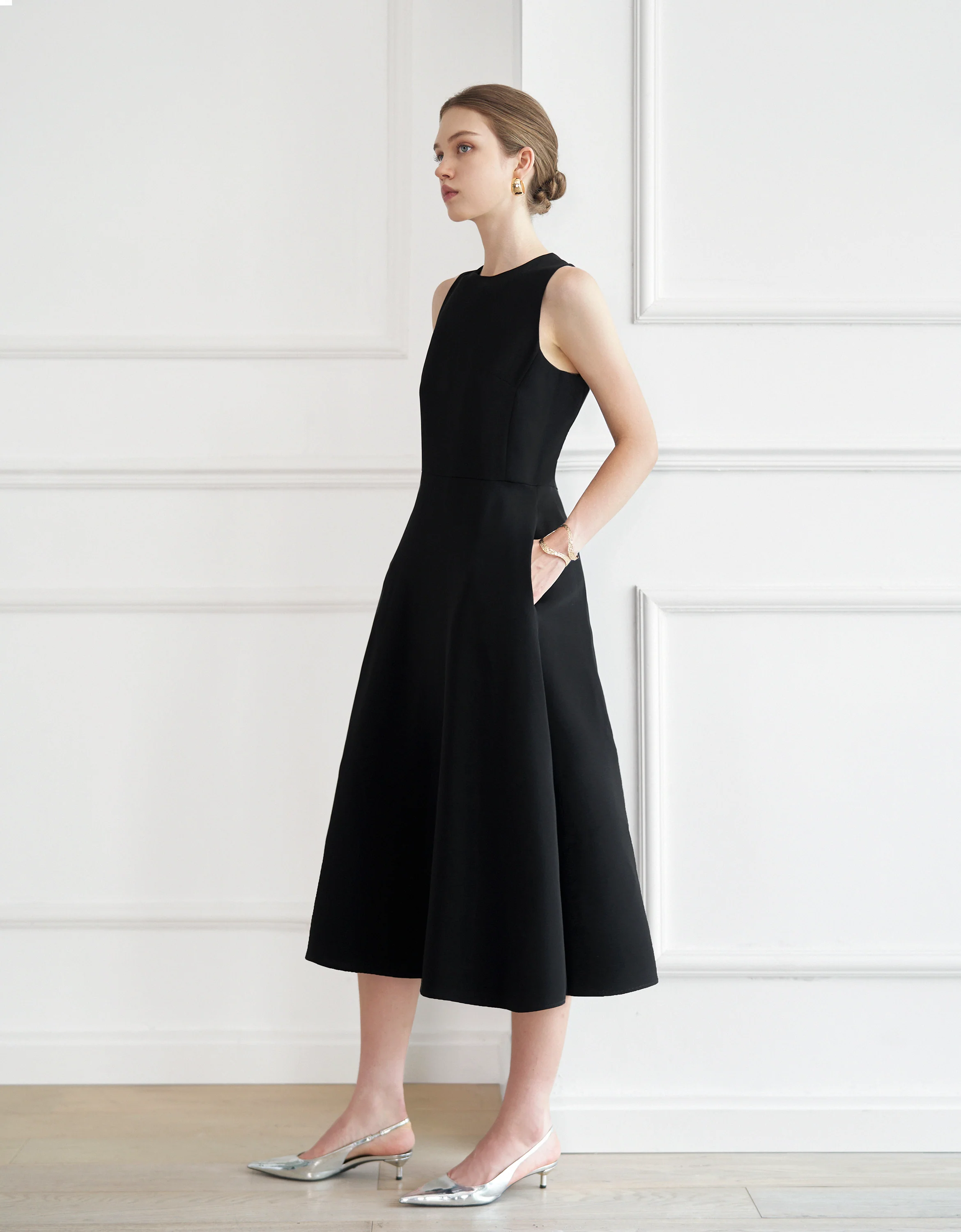 Acetate A-line Midi Dress - Image 10
