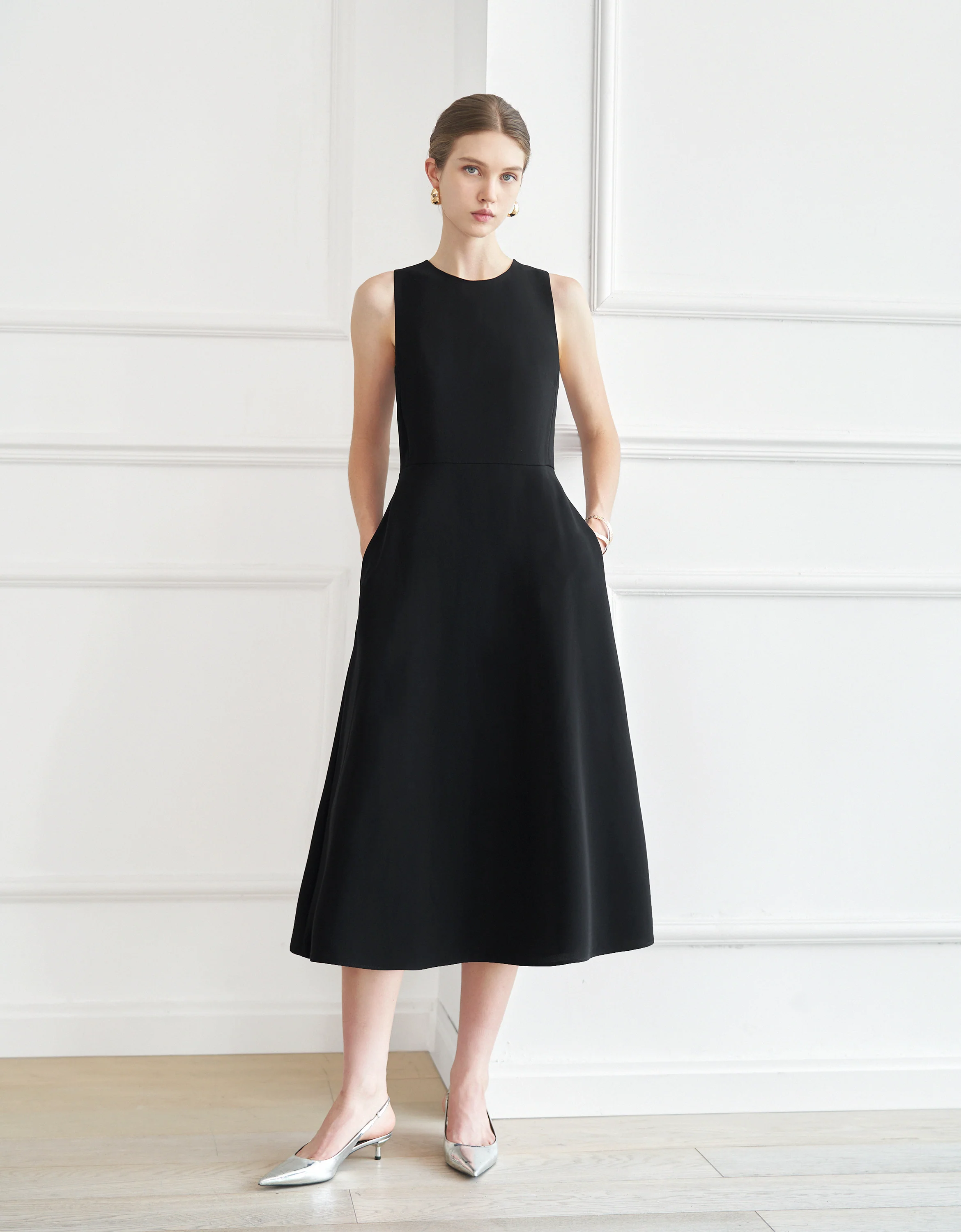 Acetate A-line Midi Dress - Image 8
