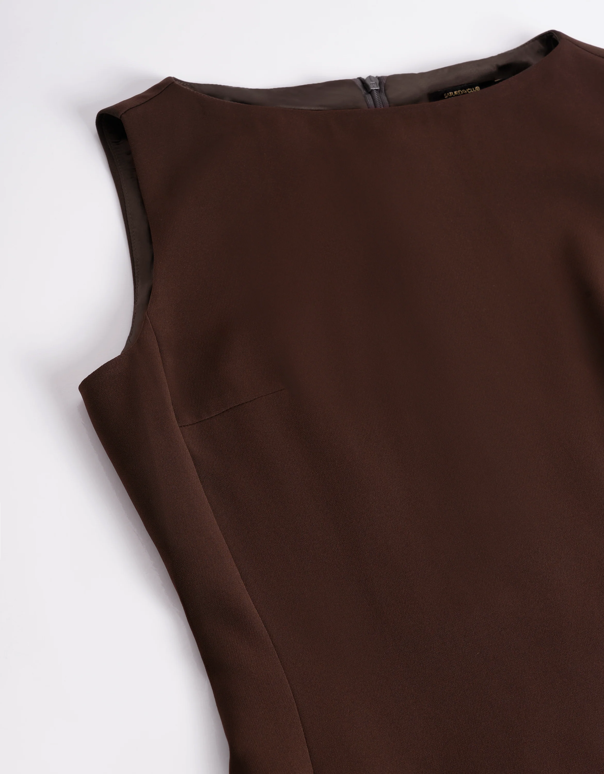 Acetate-blend Boat Neck Fishtail Hem Dress - Image 10
