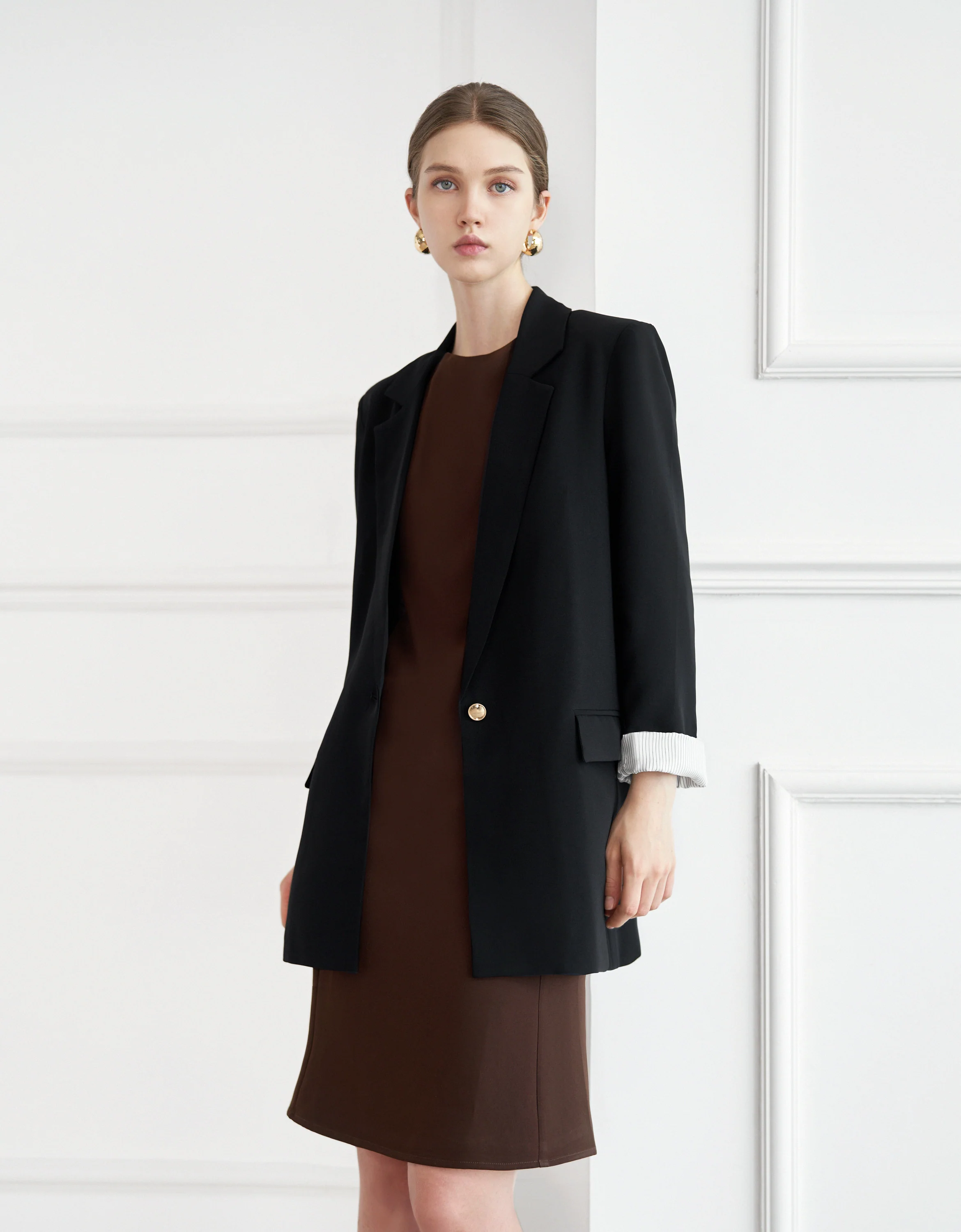 Acetate-blend Boat Neck Fishtail Hem Dress - Image 7