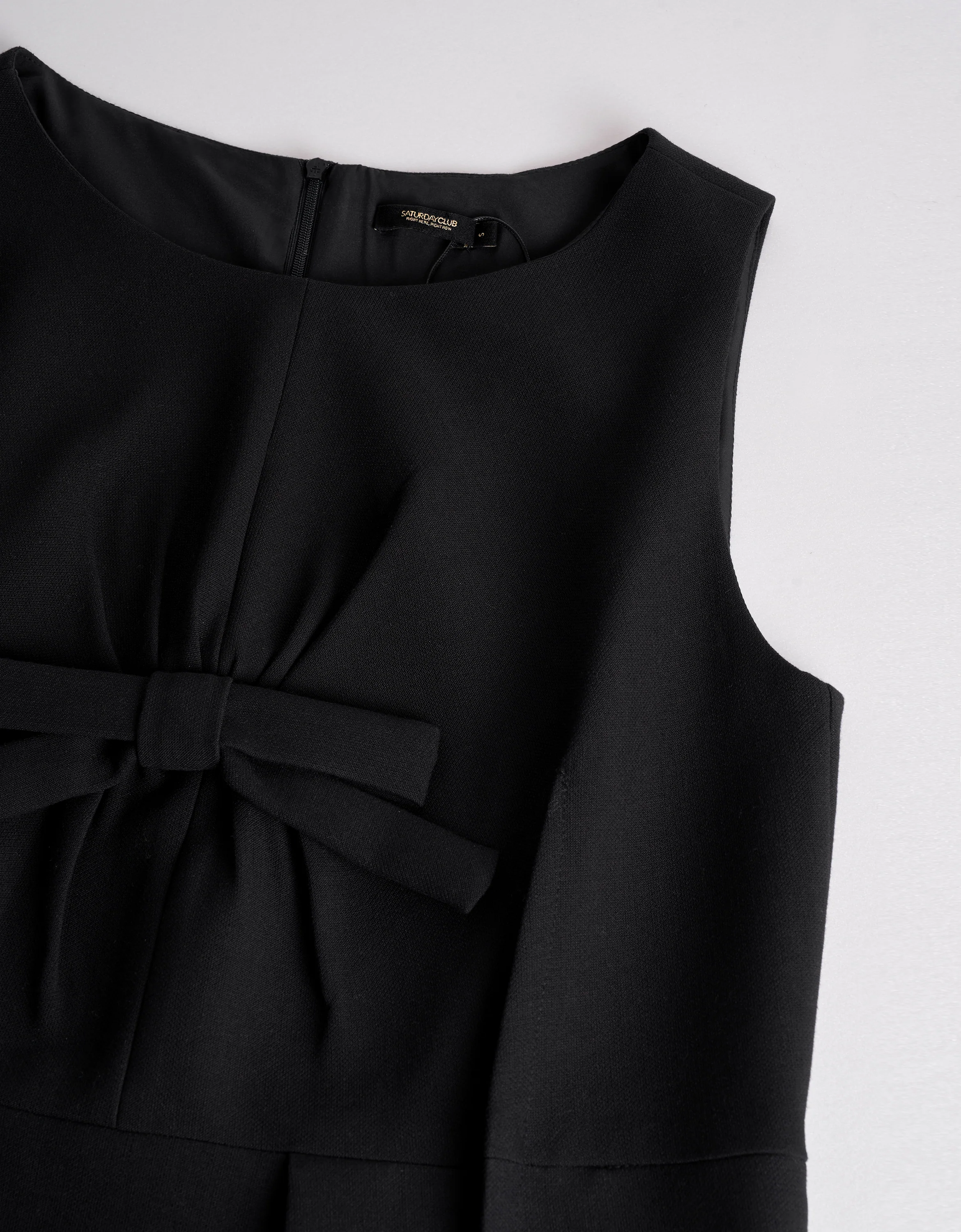 Acetate-blend Bow Front Sleeveless Dress - Image 5