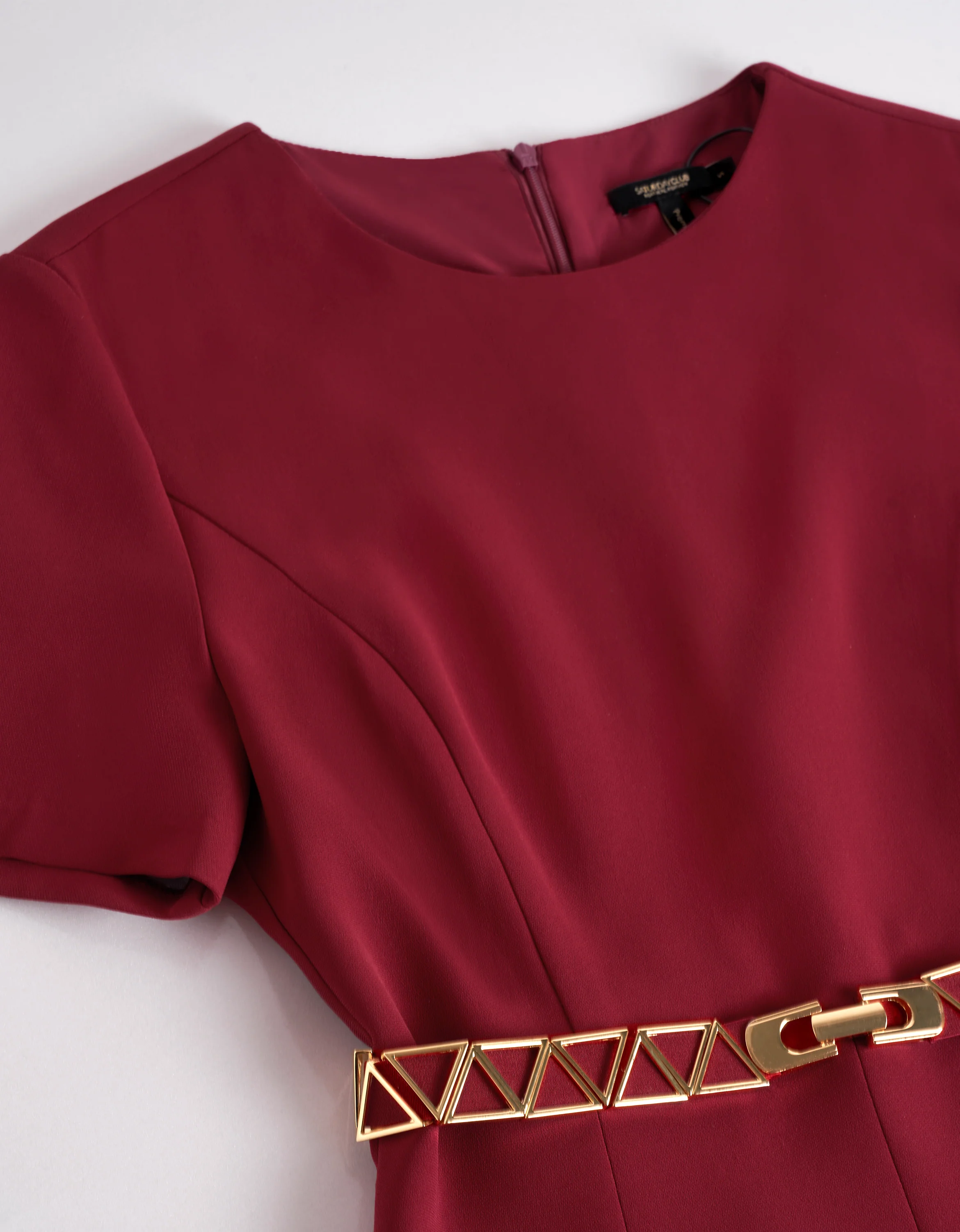 Acetate-blend Short Sleeve Pleated Dress - Image 4