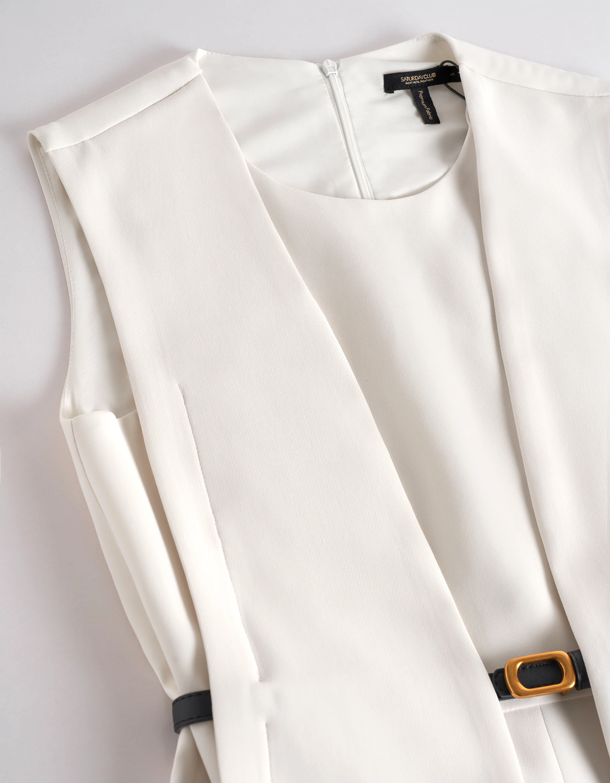 Acetate-blend Sleeveless Layered Dress - Image 15