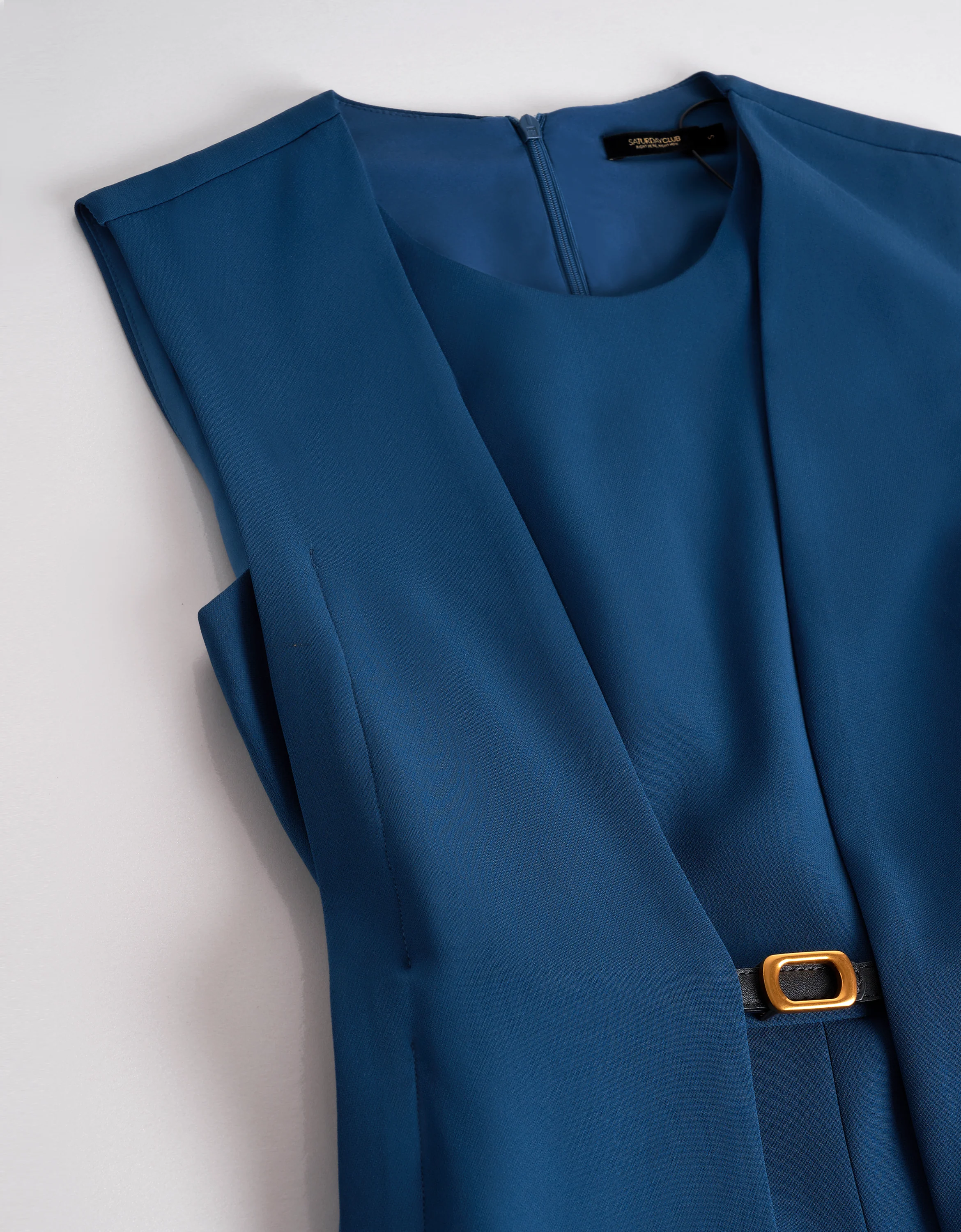 Acetate-blend Sleeveless Layered Dress - Image 6