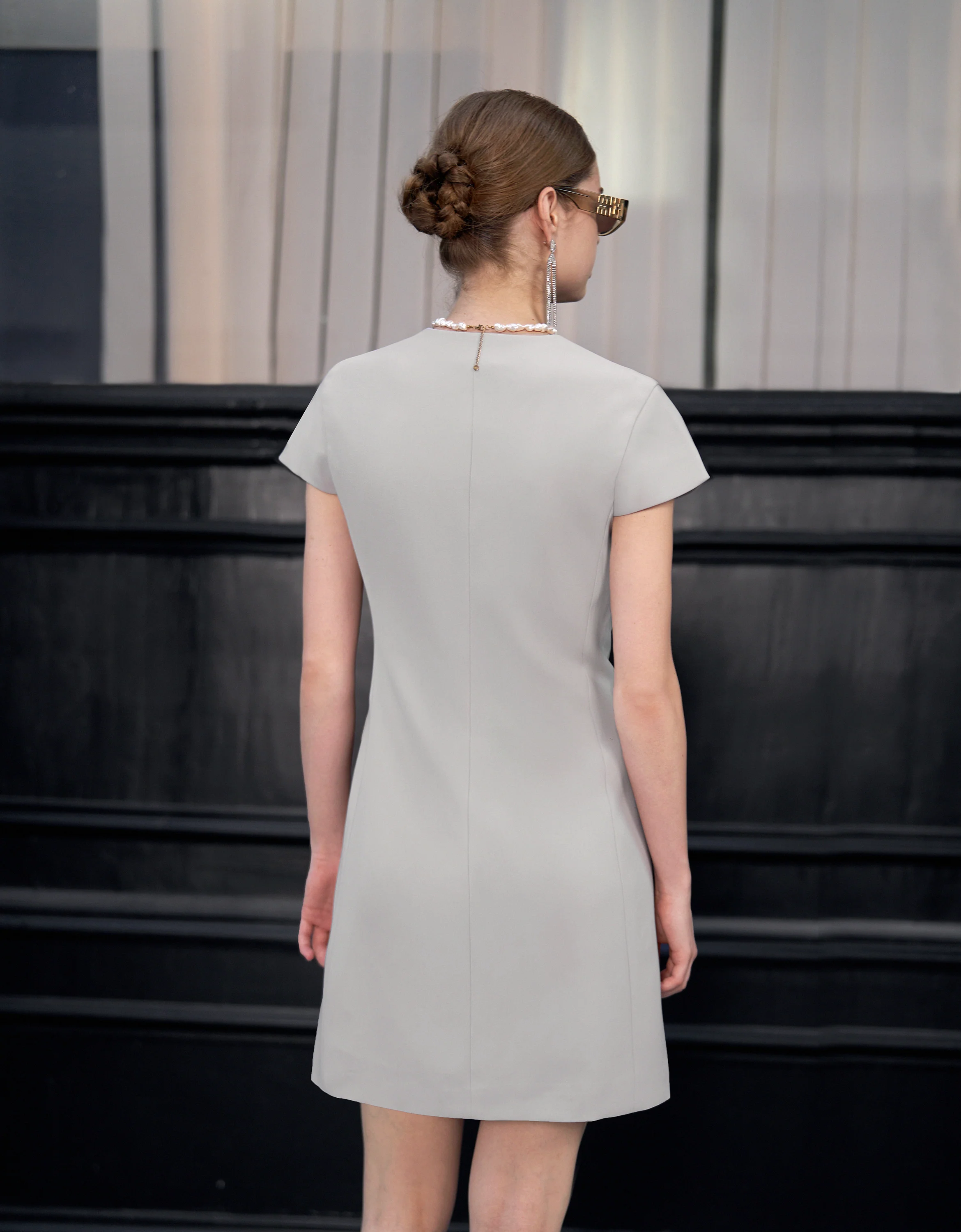 Acetate Blend Zip Up Dress - Image 11