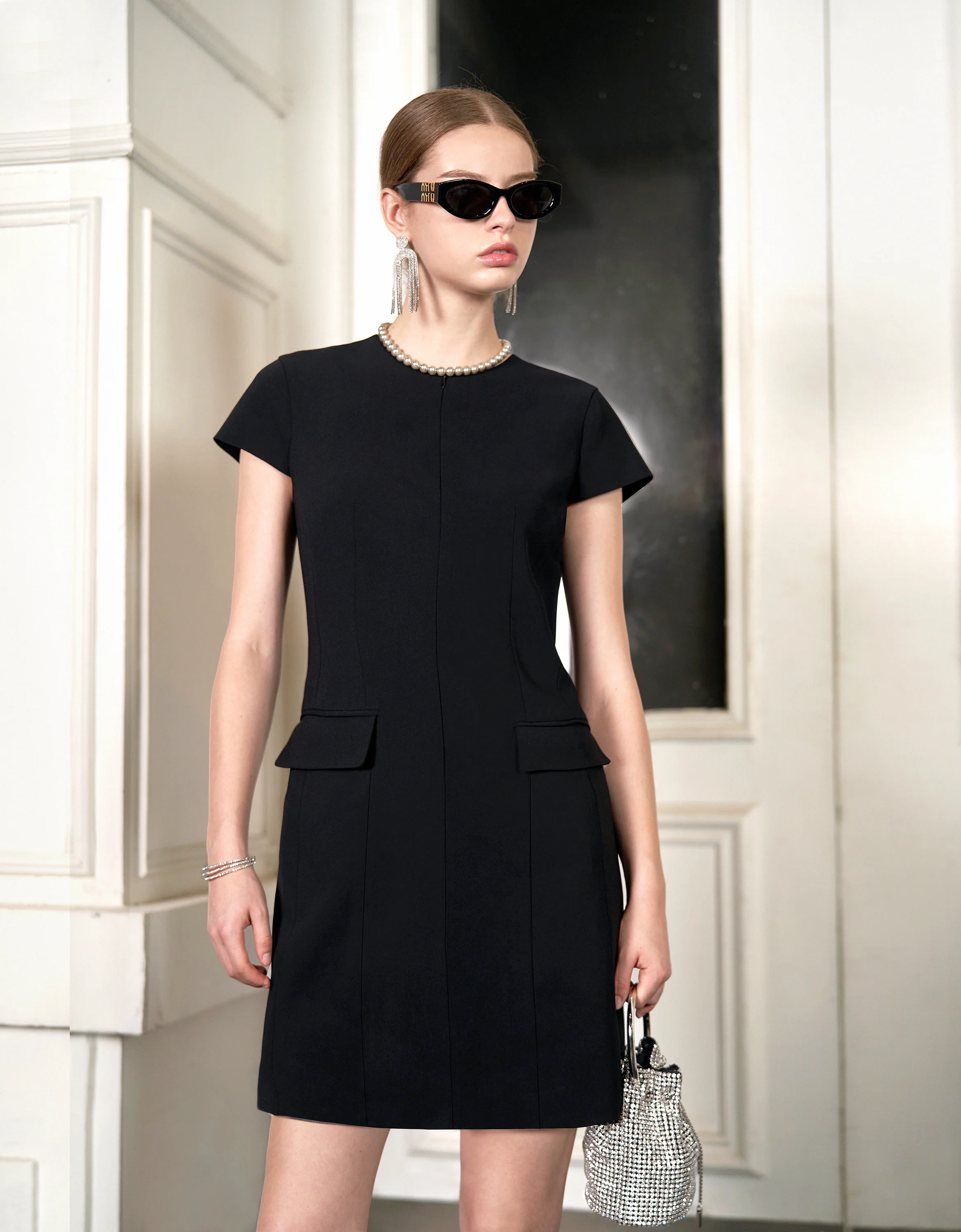 Acetate Blend Zip Up Dress - Image 17