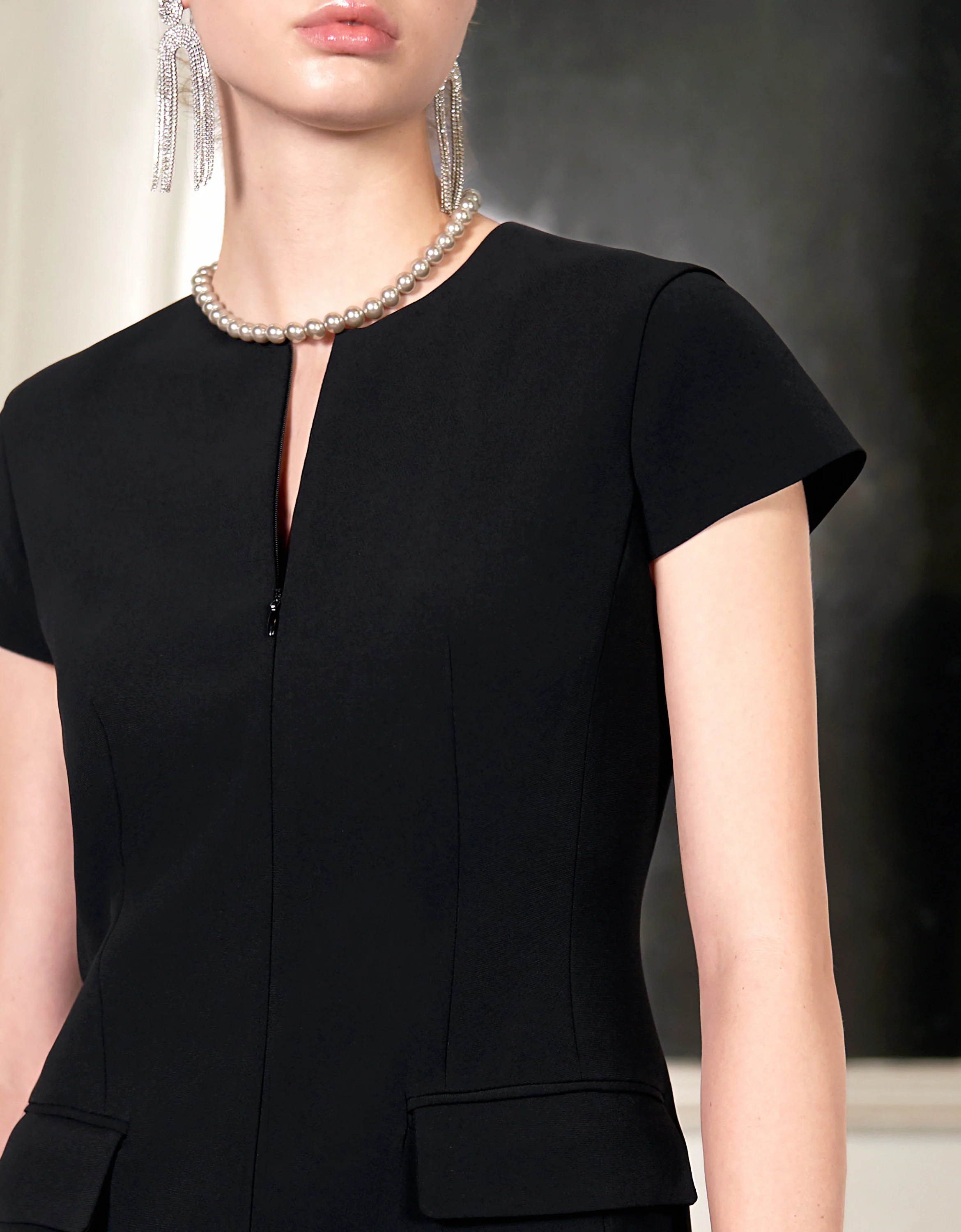 Acetate Blend Zip Up Dress - Image 19