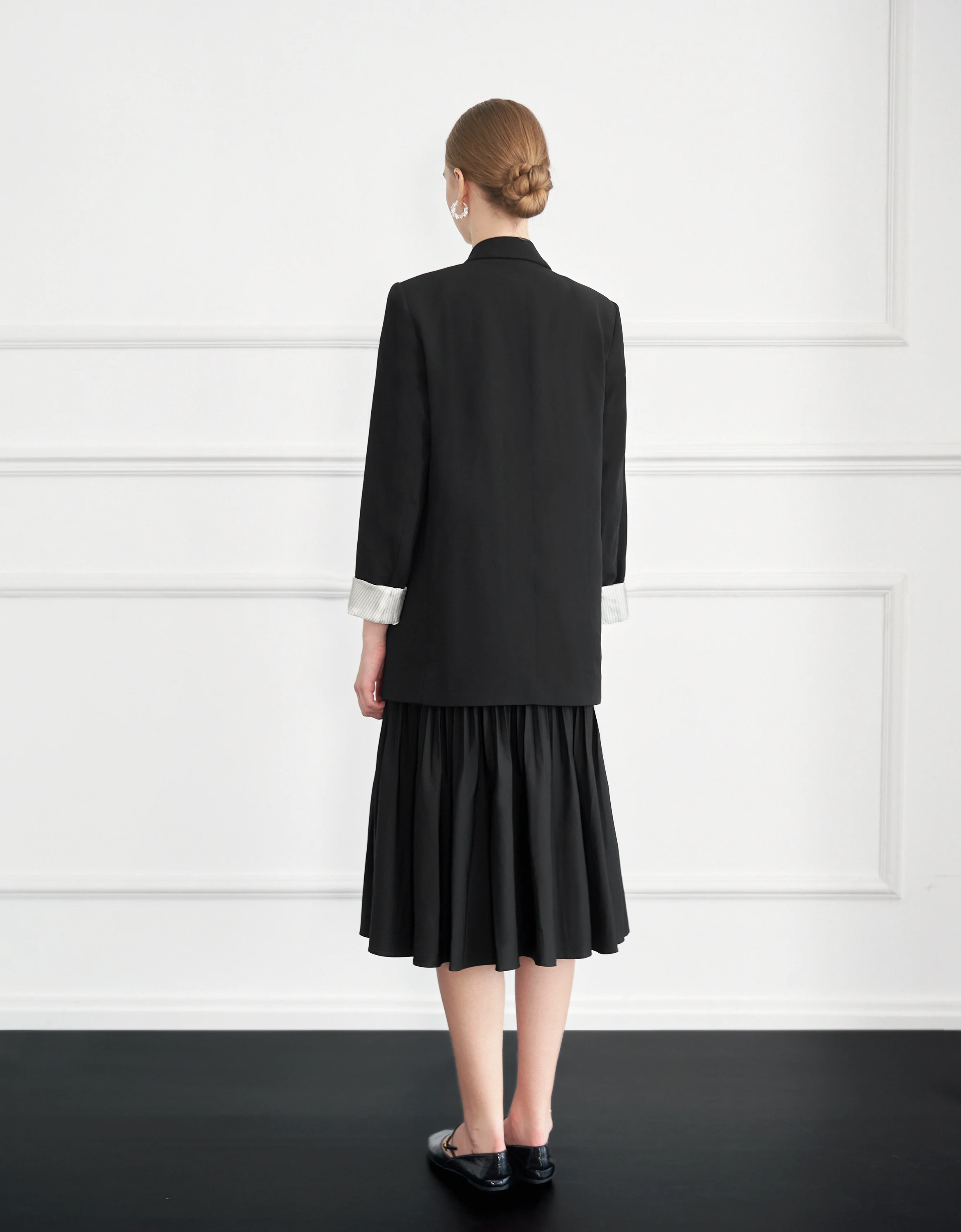 Acetate Contrast Stripe Cuffs Suit Blazer - Image 5
