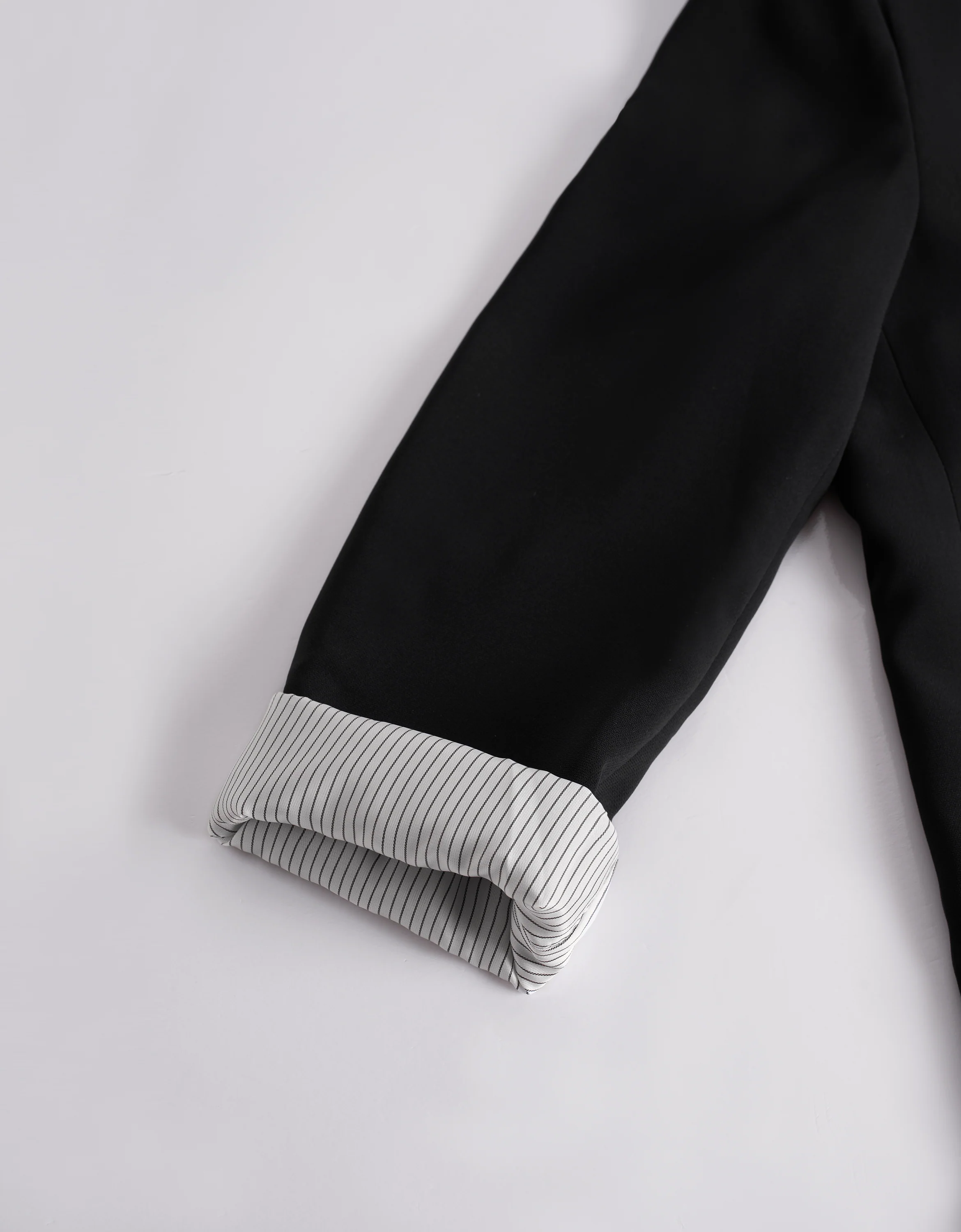 Acetate Contrast Stripe Cuffs Suit Blazer - Image 7