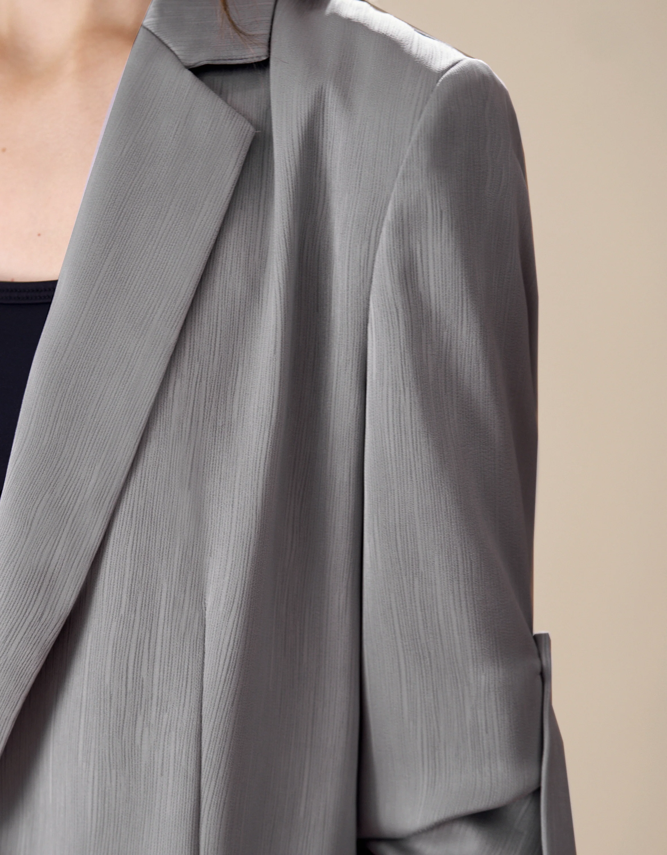 Adjustable Ruched Sleeve Blazer - Image 7