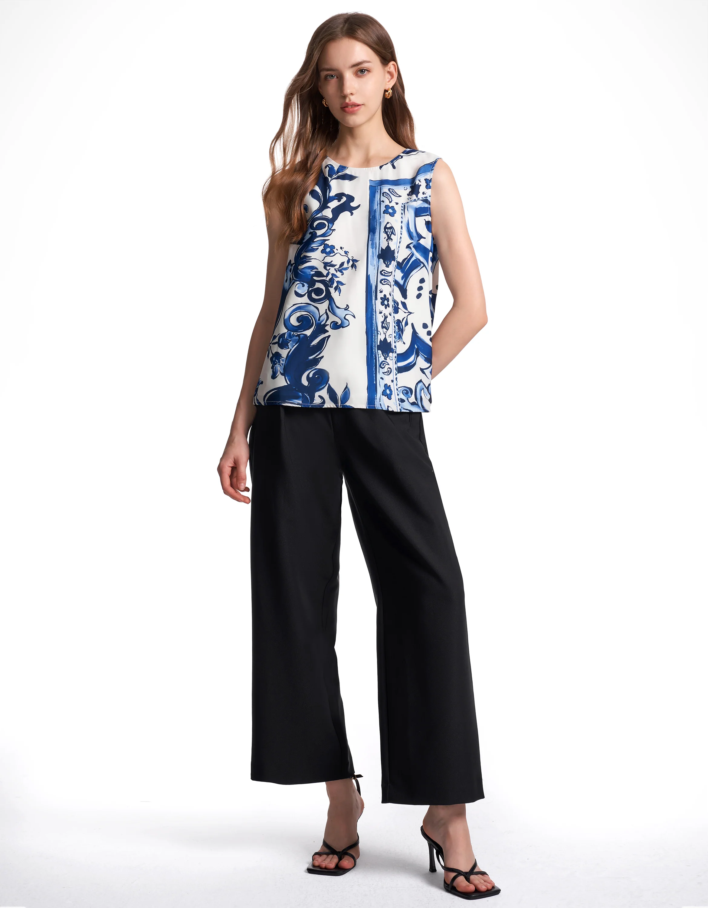 Art Print Criss Cross Back Top - Image 4