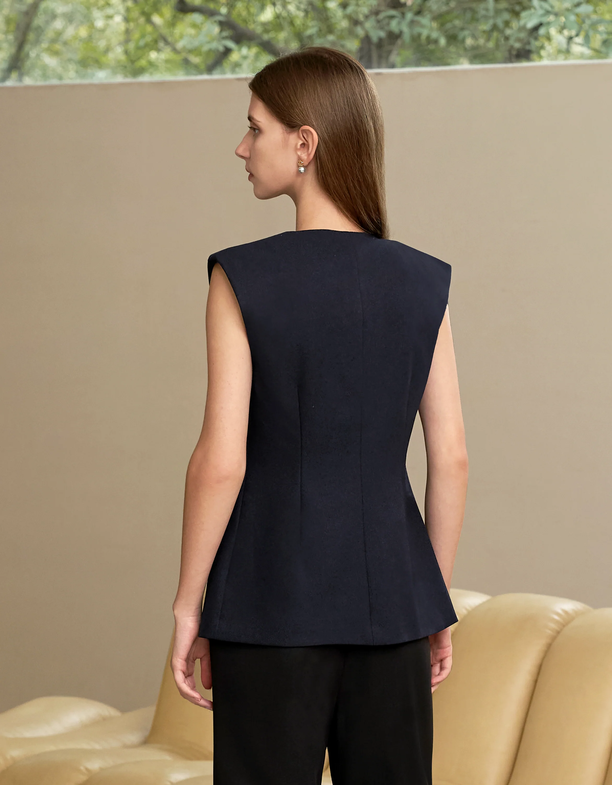 Asymmetric Button Front Vest - Image 27