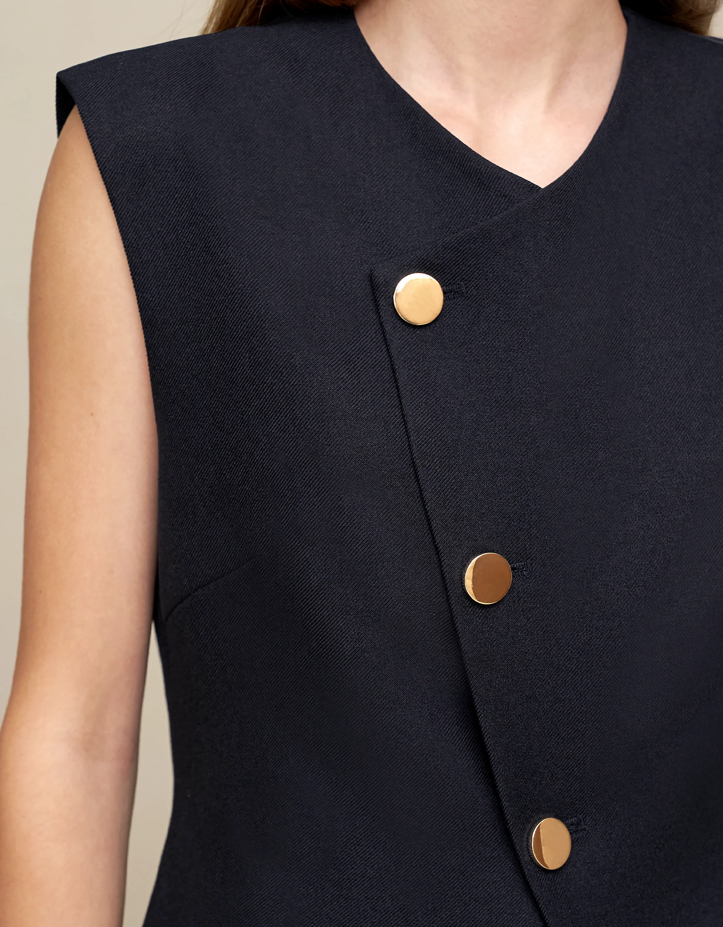 Asymmetric Button Front Vest - Image 28