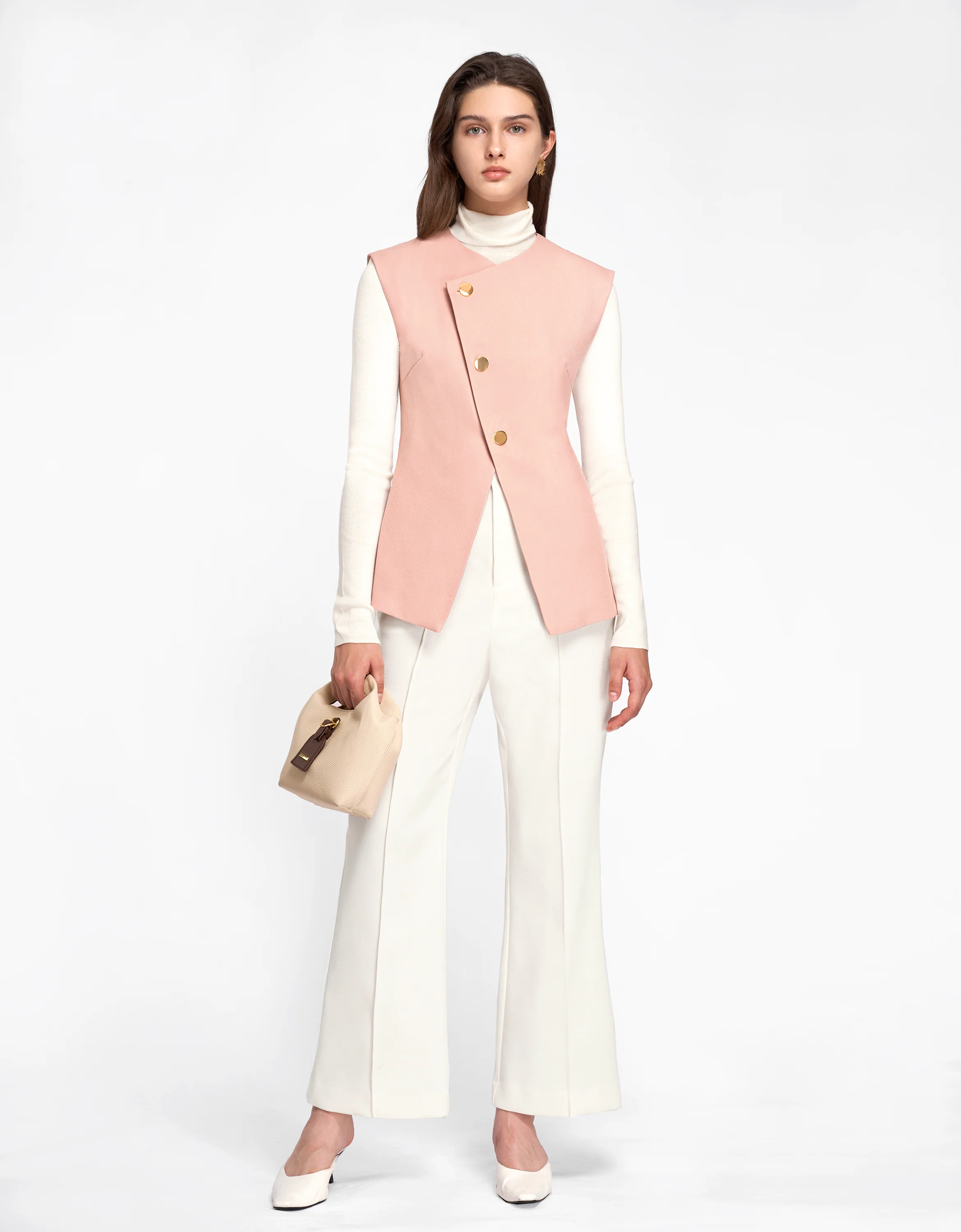 Asymmetric Button Front Vest - Image 30