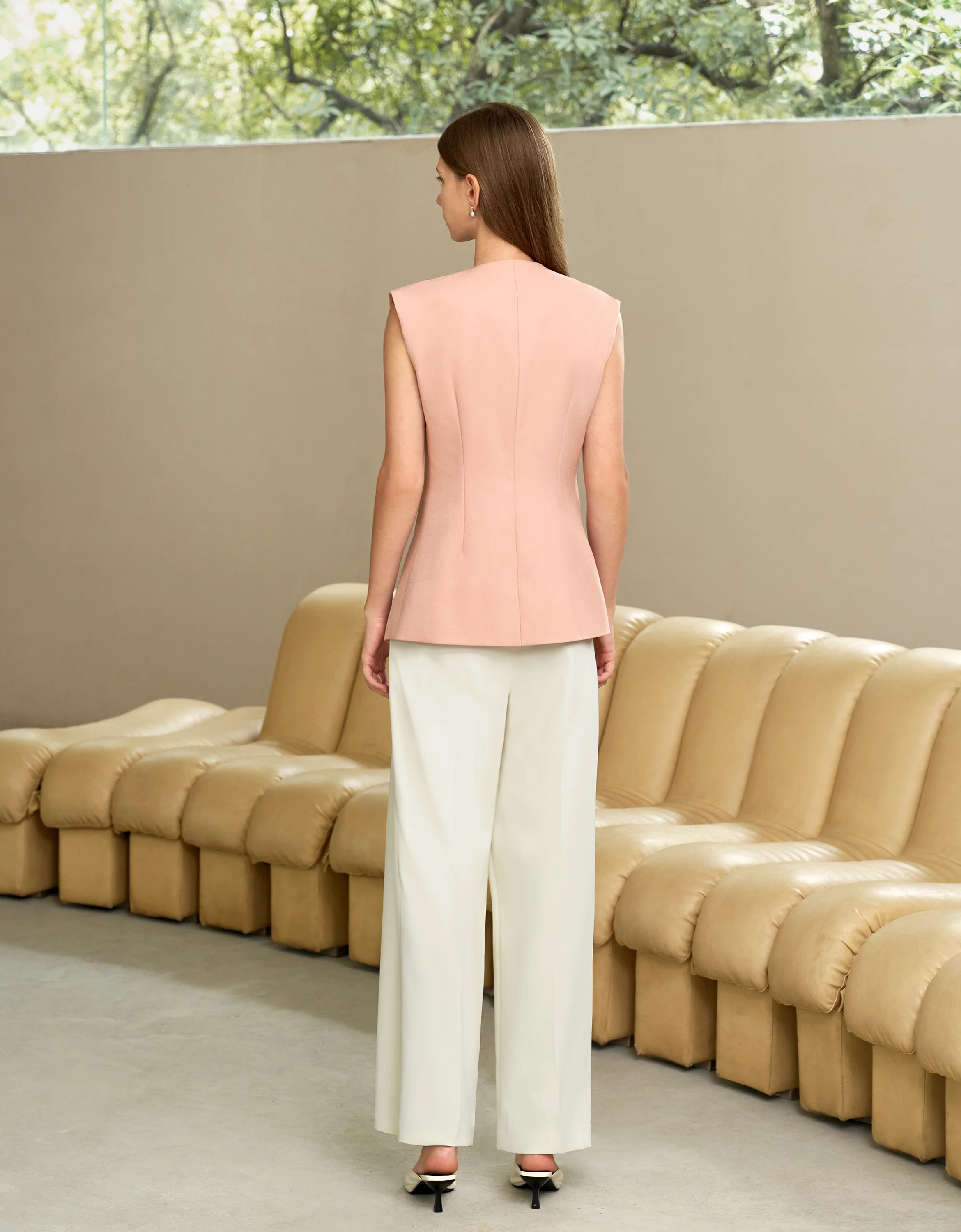 Asymmetric Button Front Vest - Image 34