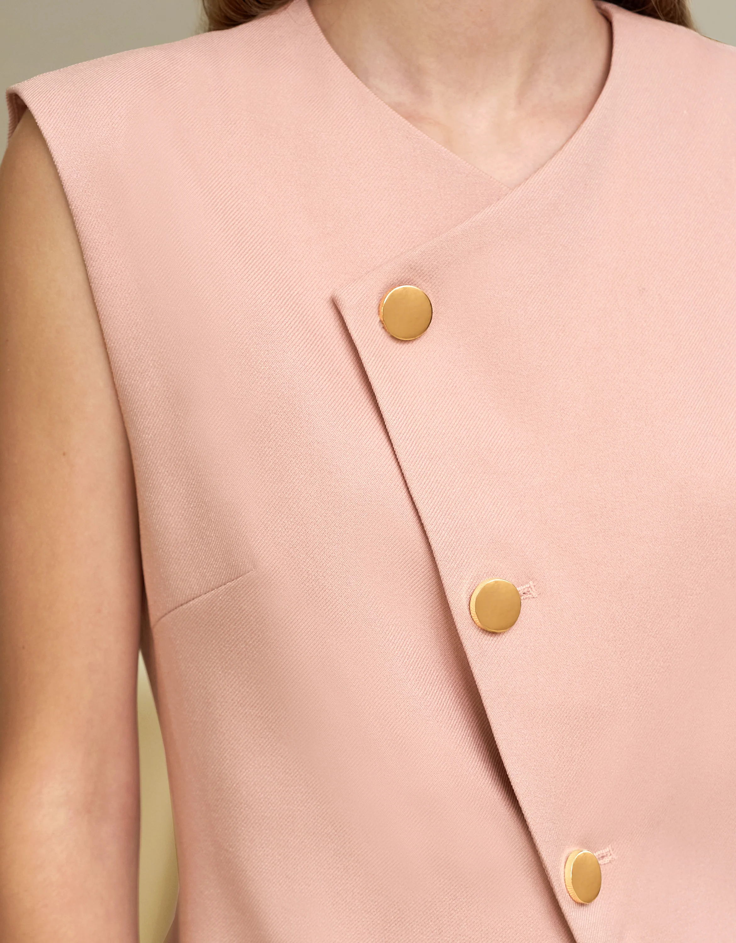 Asymmetric Button Front Vest - Image 35