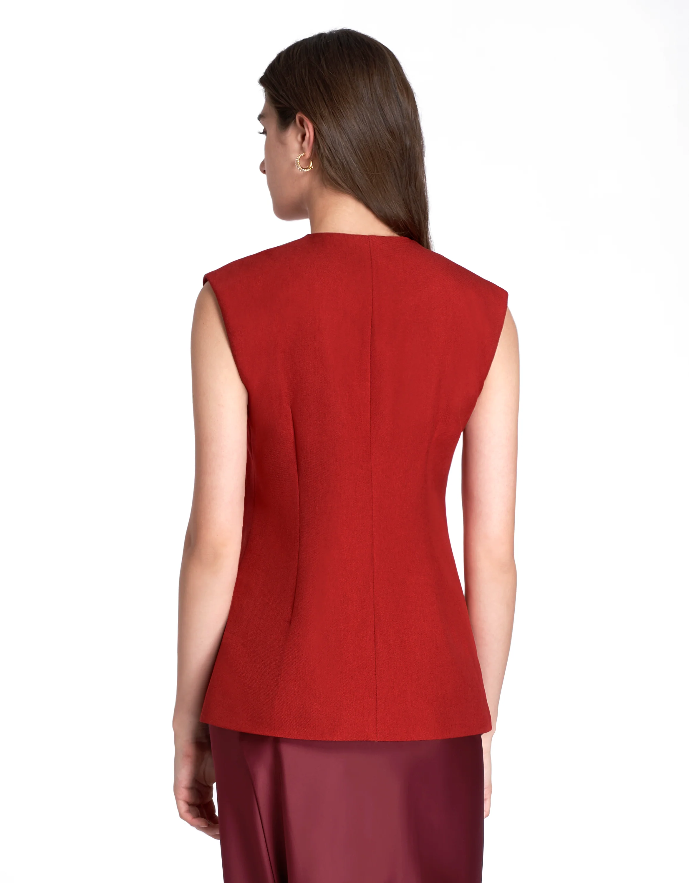 Asymmetric Button Front Vest - Image 6