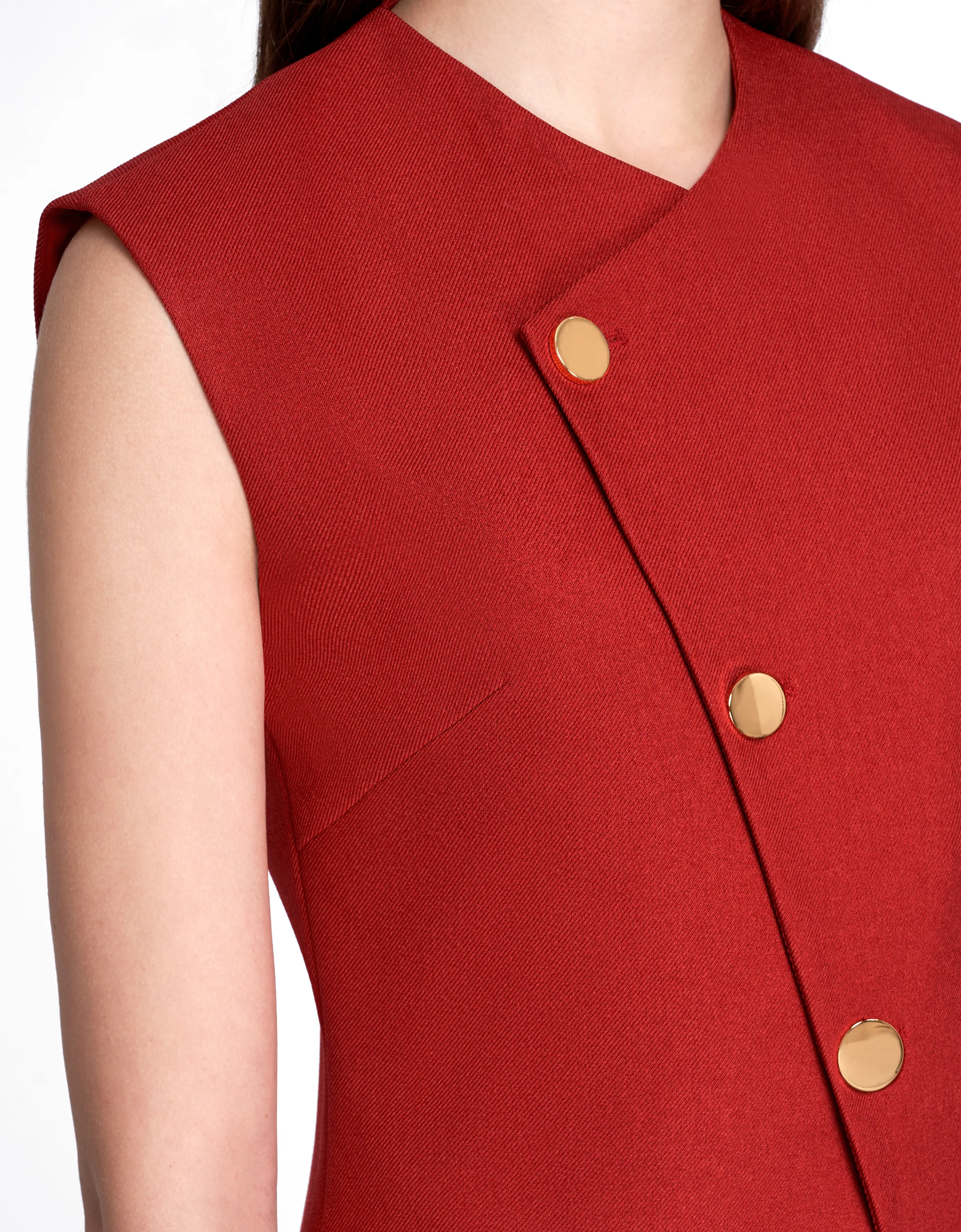 Asymmetric Button Front Vest - Image 7