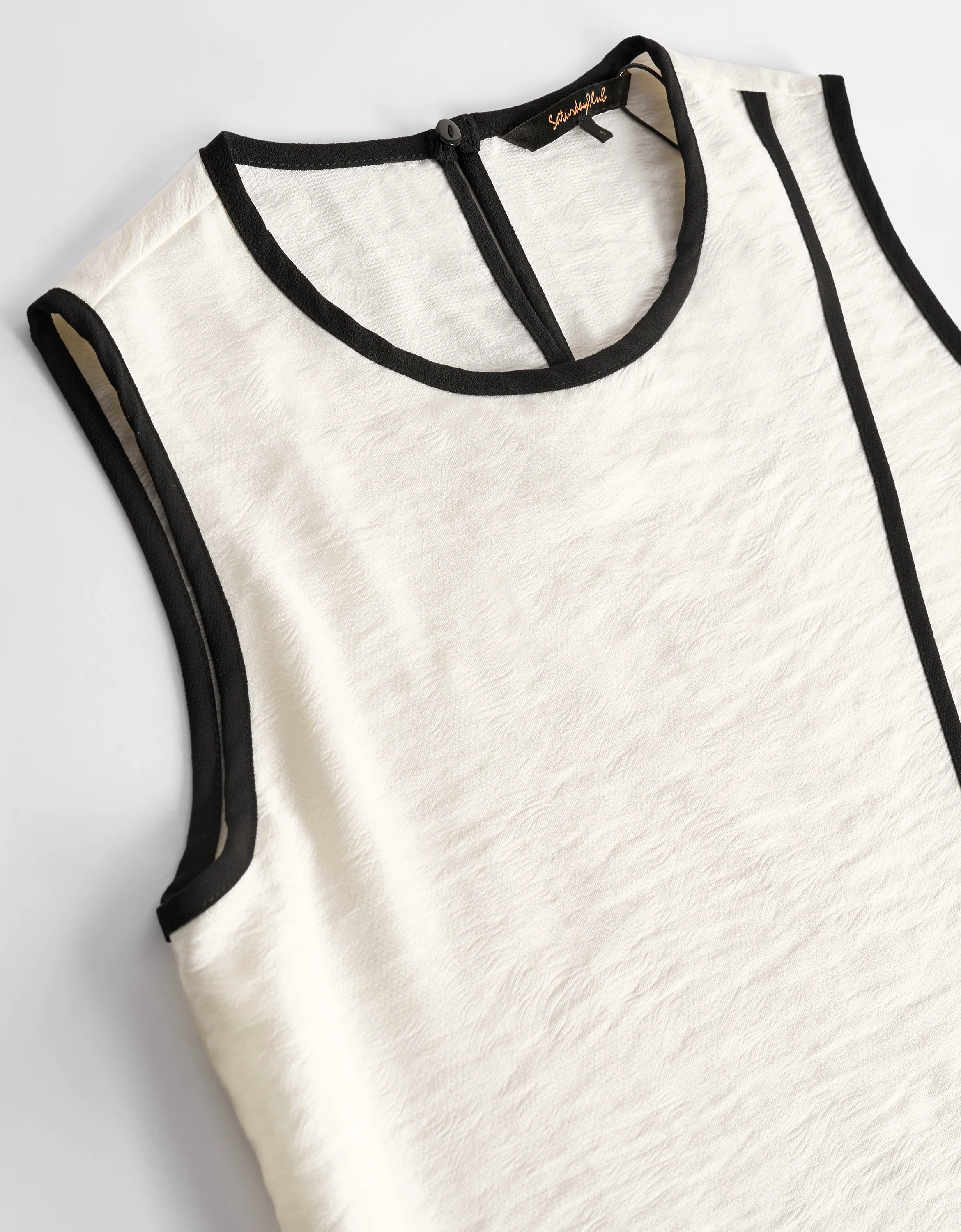 Asymmetric Contrast Trims Sleeveless Top - Image 13