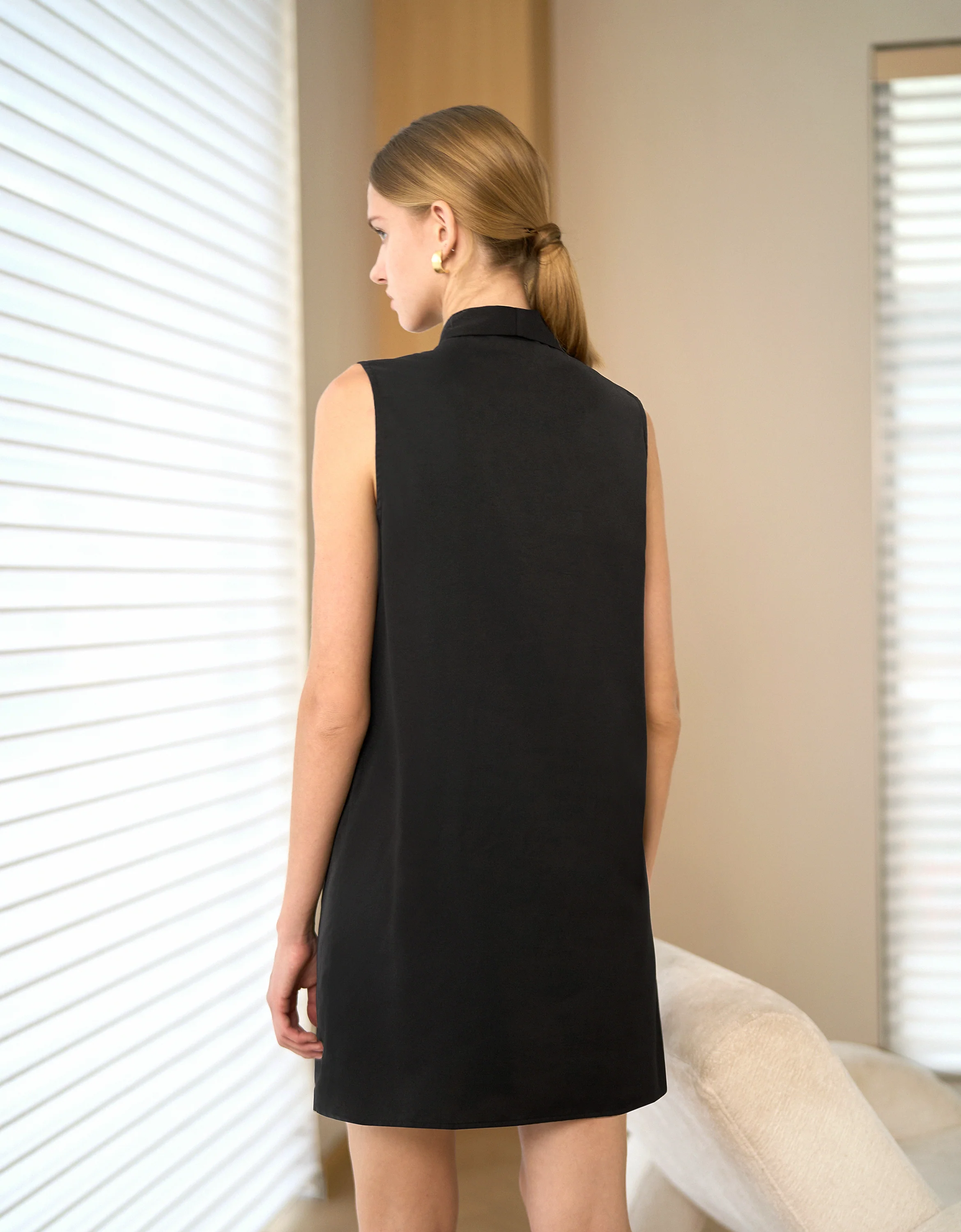 Asymmetric Scarf Detail Sleeveless Dress - Image 5