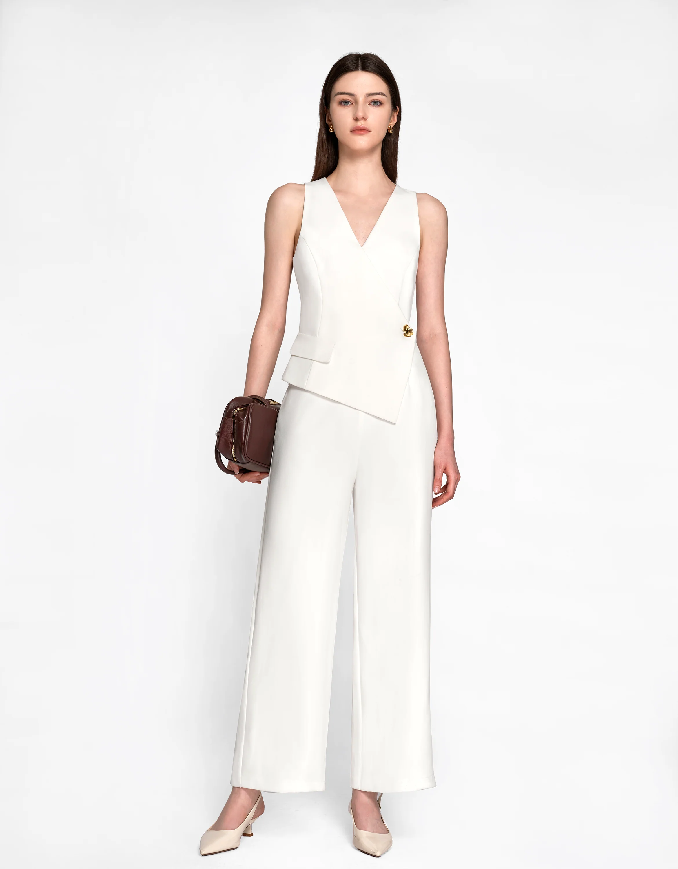 Asymmetric Wrap Front Jumpsuit - Image 12