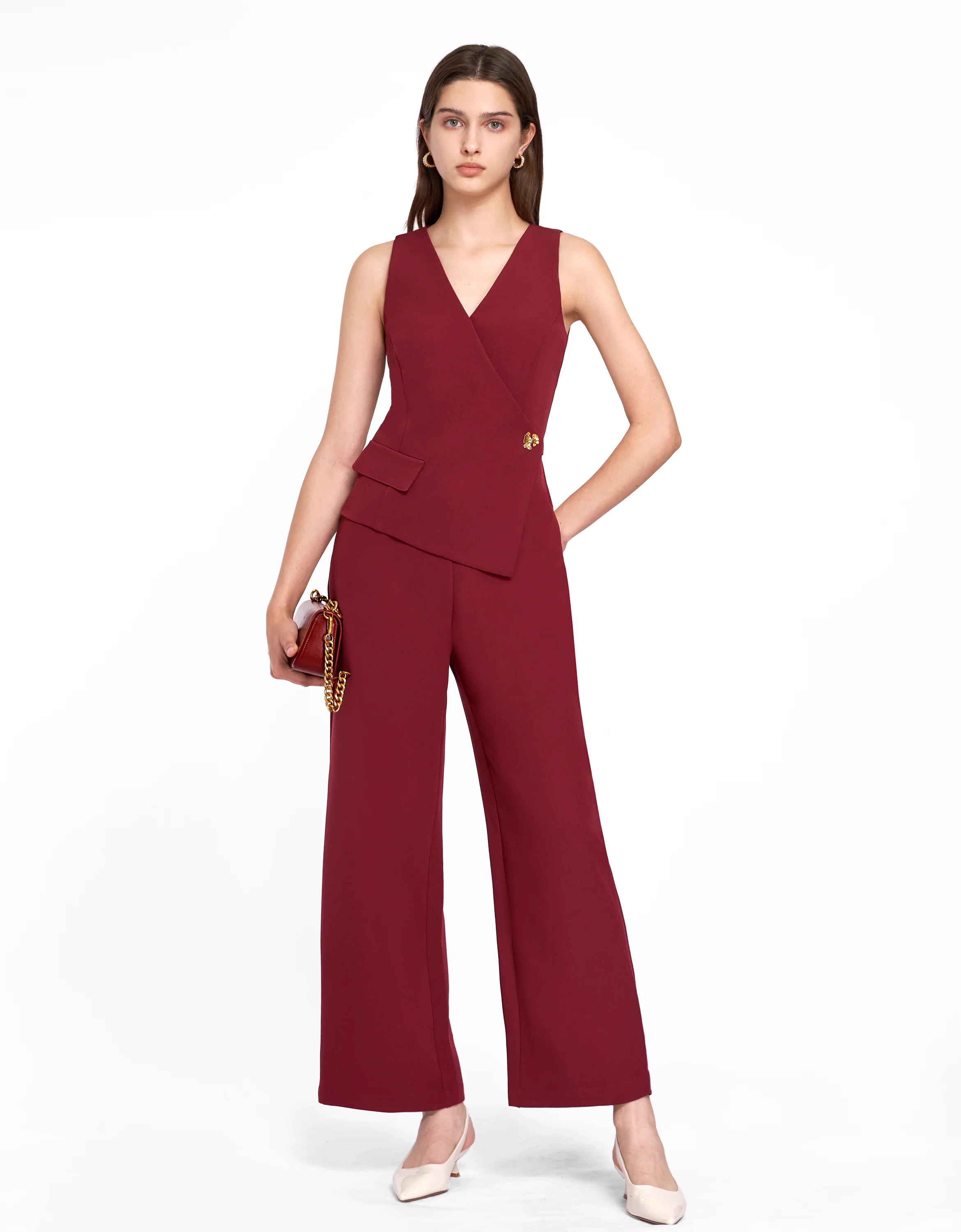 Asymmetric Wrap Front Jumpsuit - Image 20