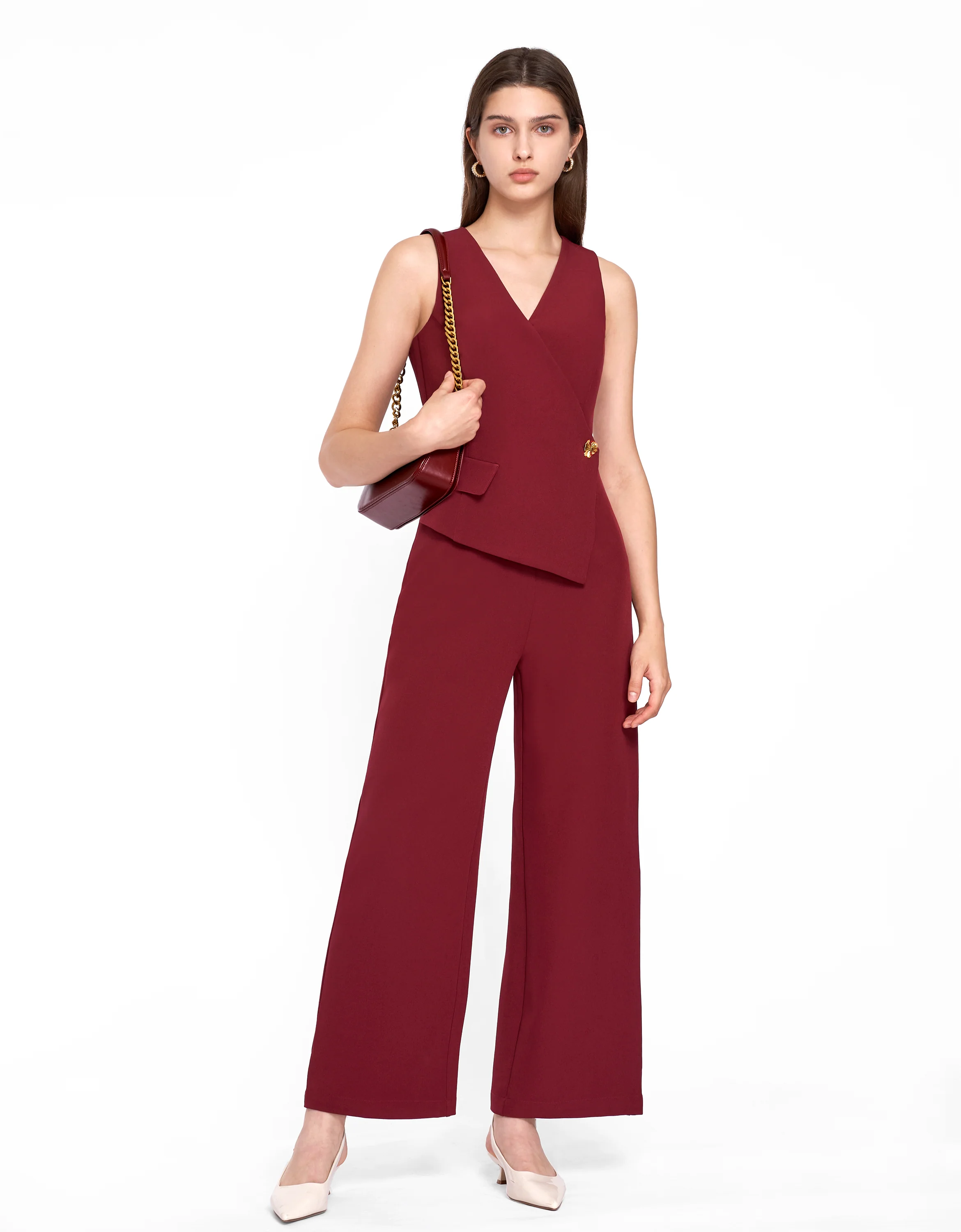 Asymmetric Wrap Front Jumpsuit - Image 21