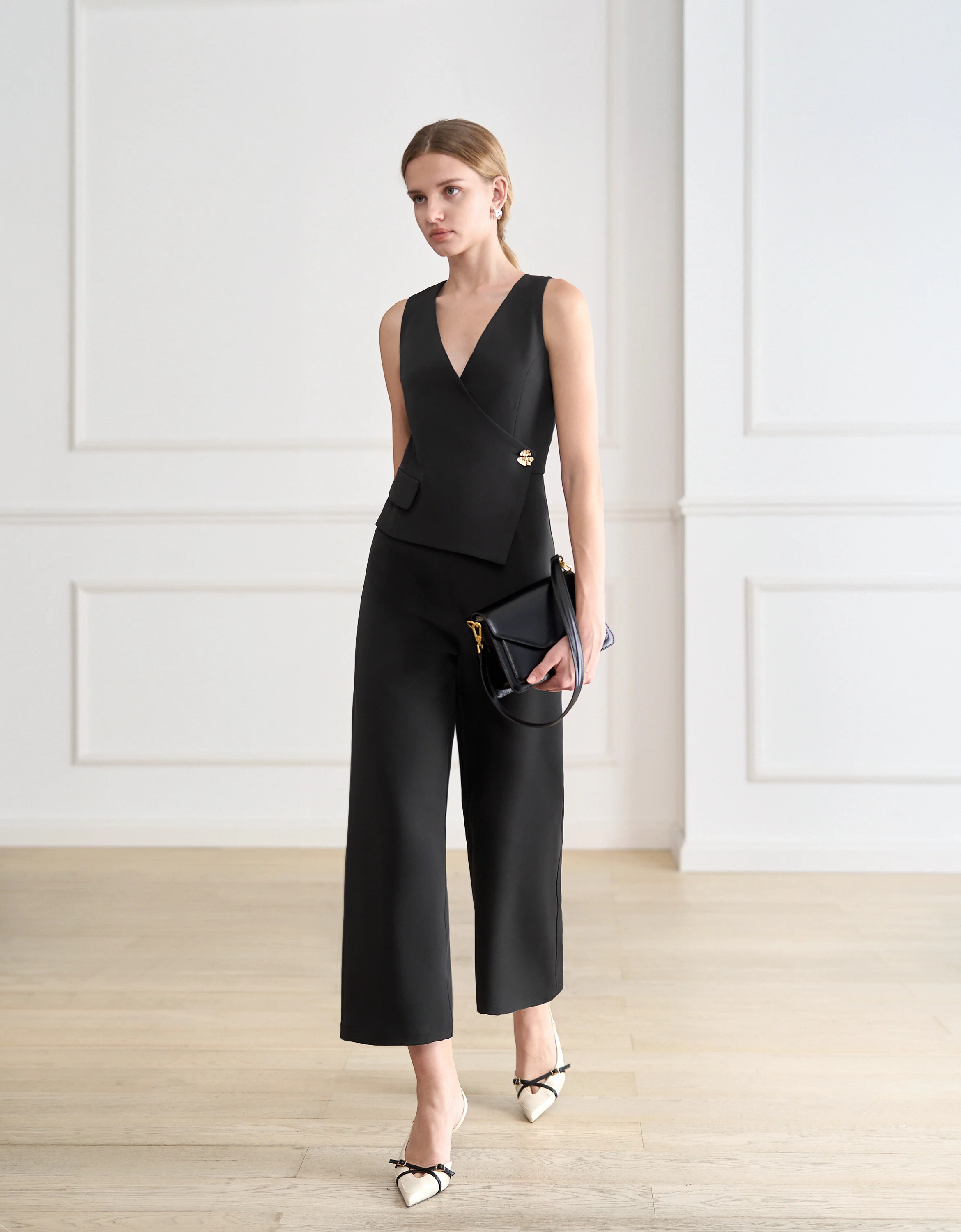 Asymmetric Wrap Front Jumpsuit - Image 3
