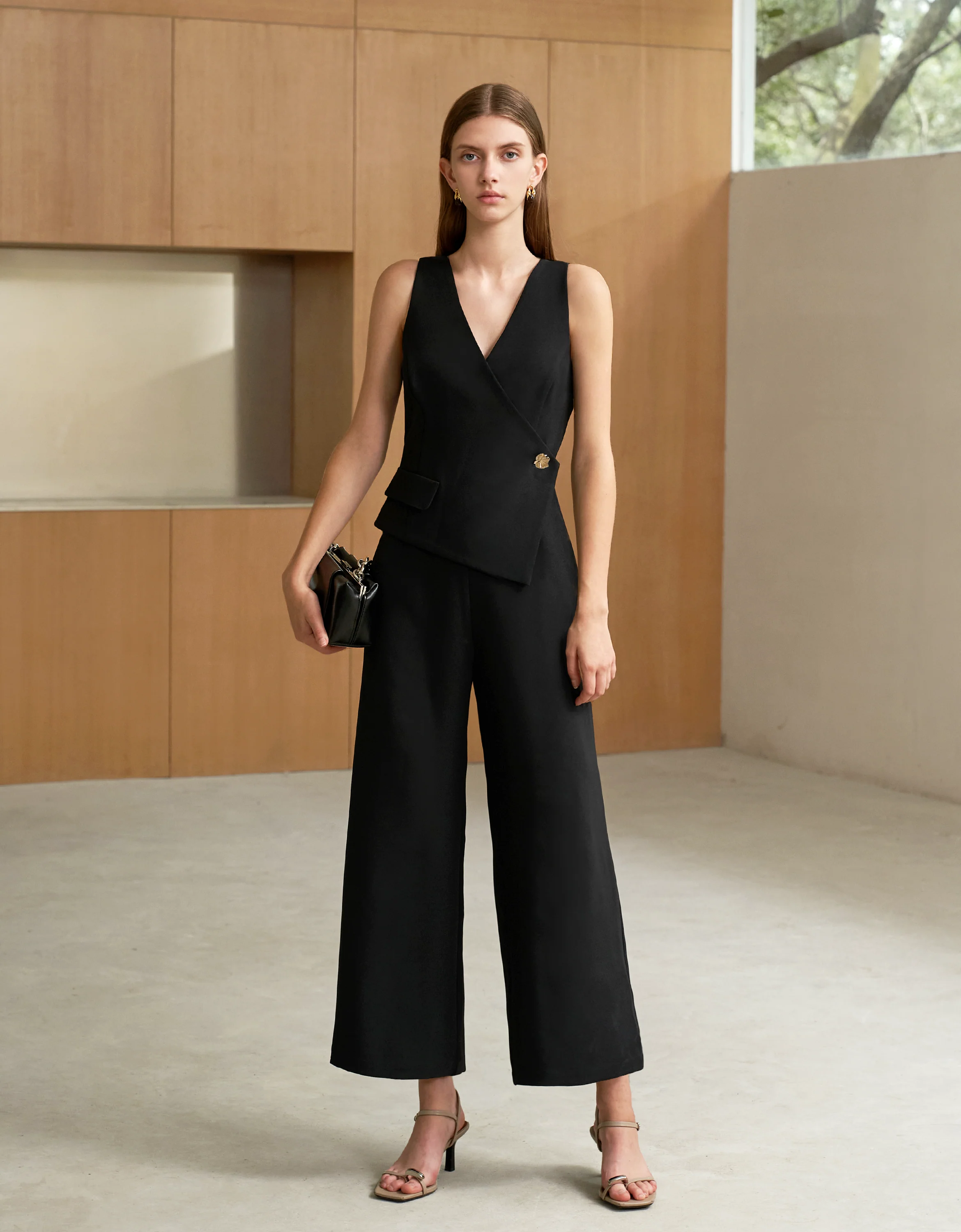 Asymmetric Wrap Front Jumpsuit - Image 7
