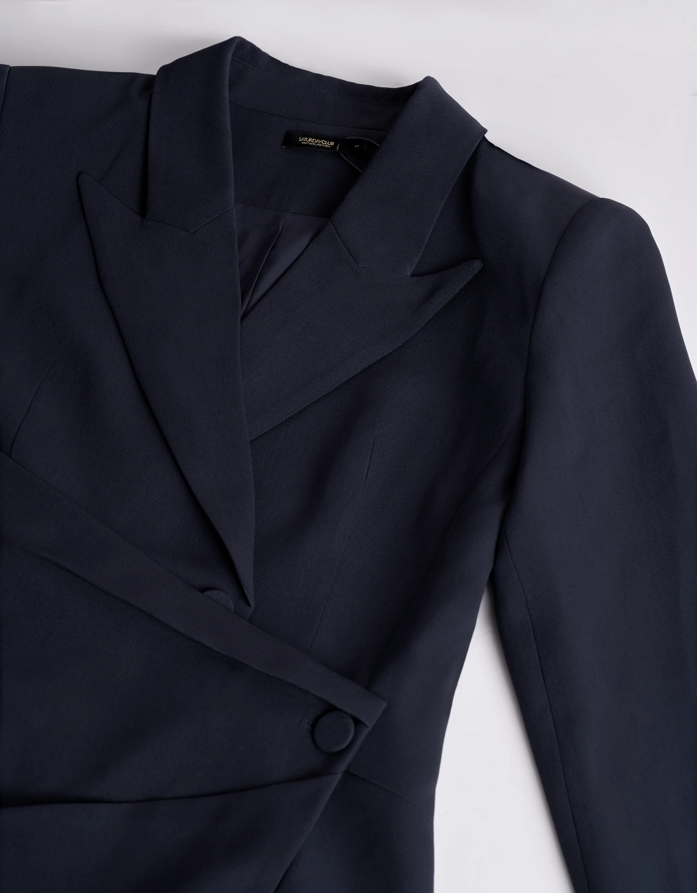 Asymmetric Wrap Front Suit Blazer - Image 6