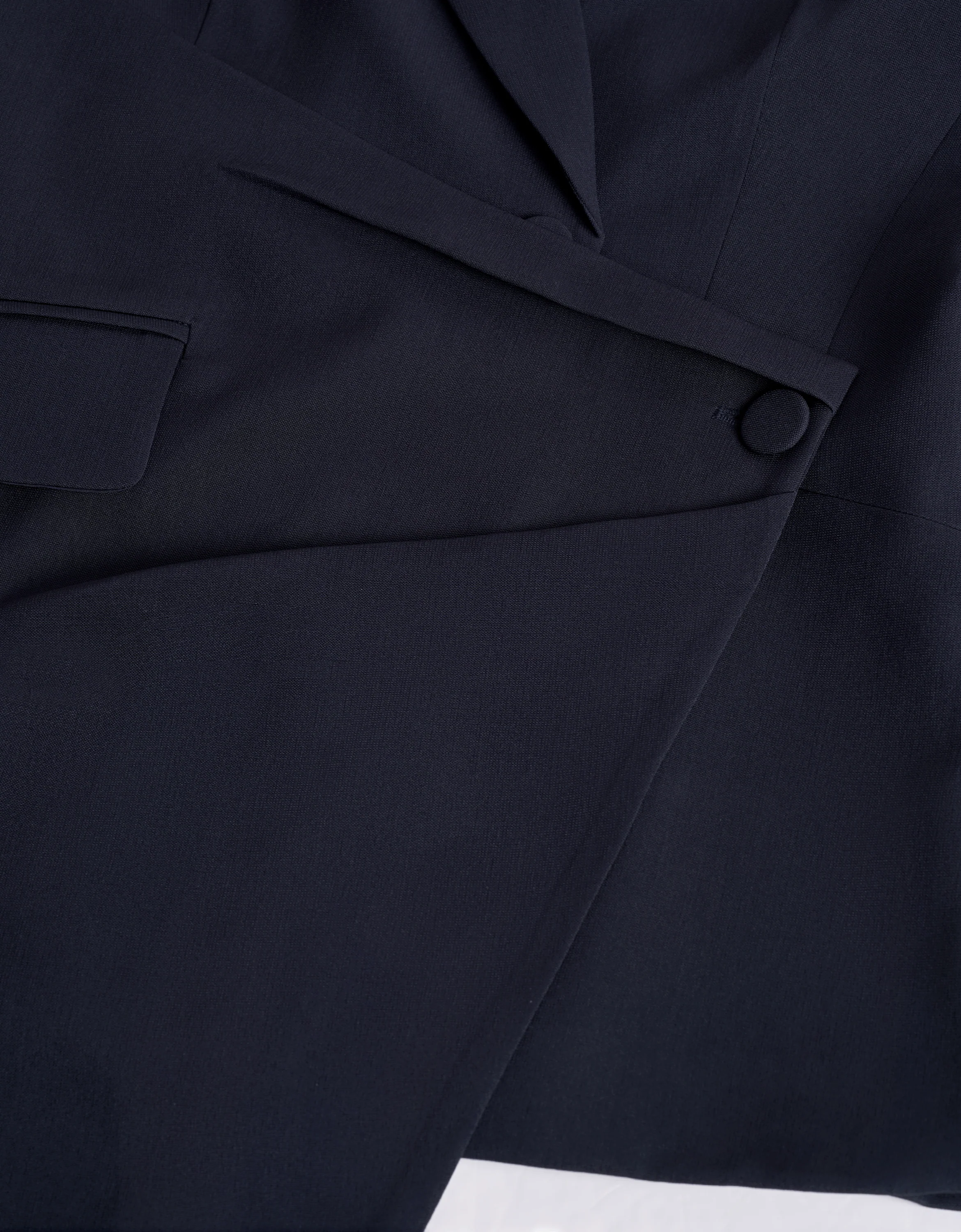 Asymmetric Wrap Front Suit Blazer - Image 7