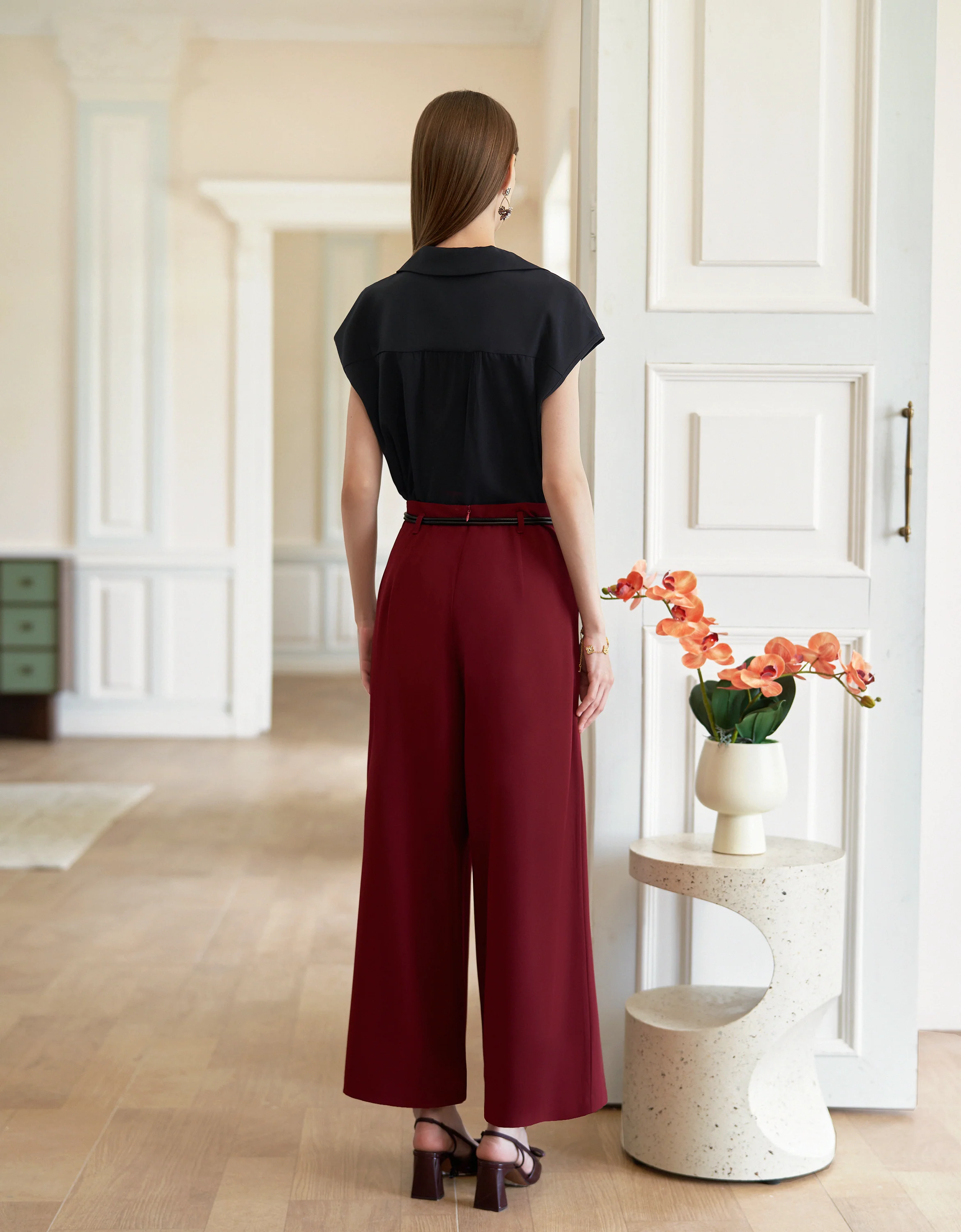 Belted Wide Leg Pants - Image 3