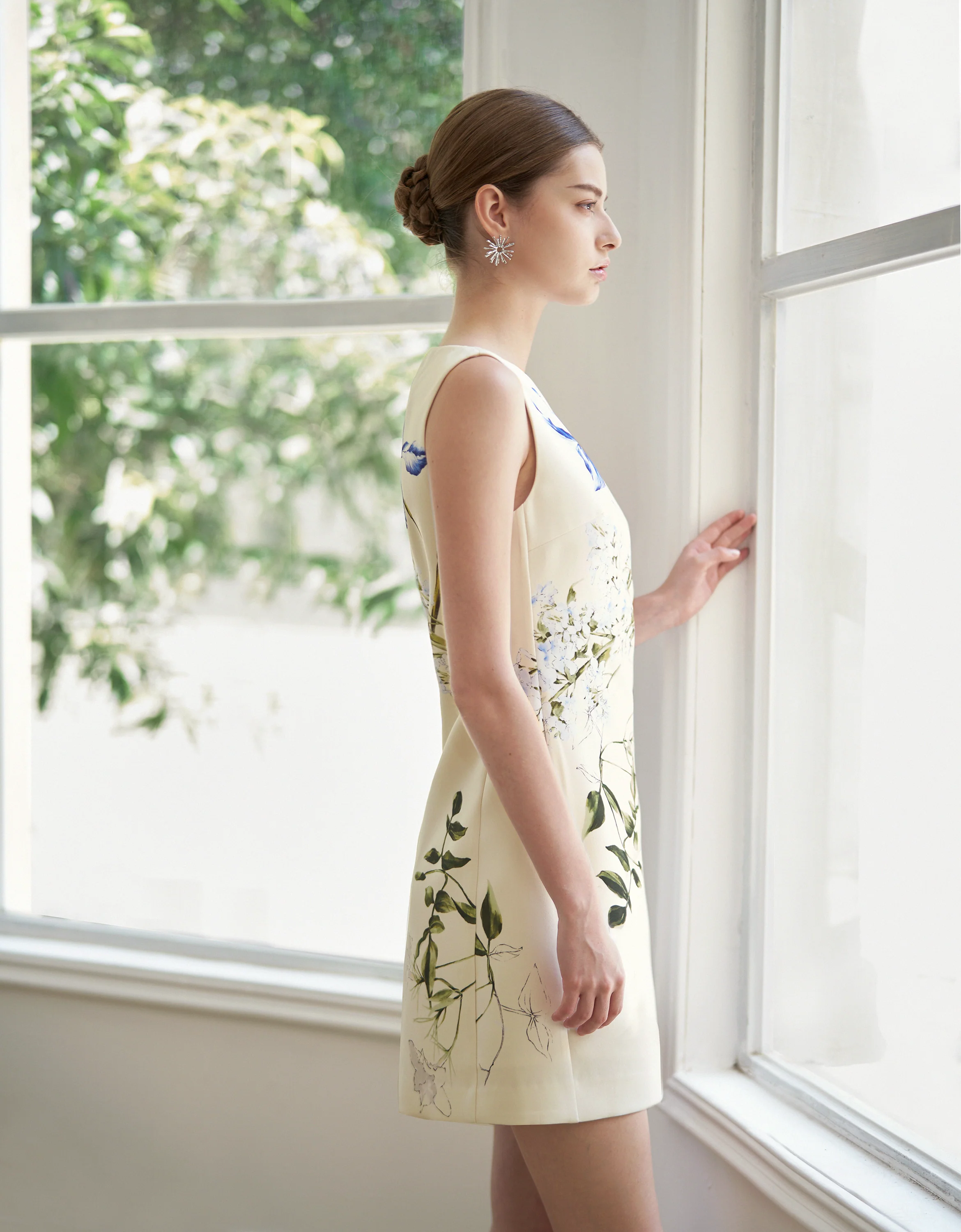 Boat Neck Floral Print Dress - Image 5
