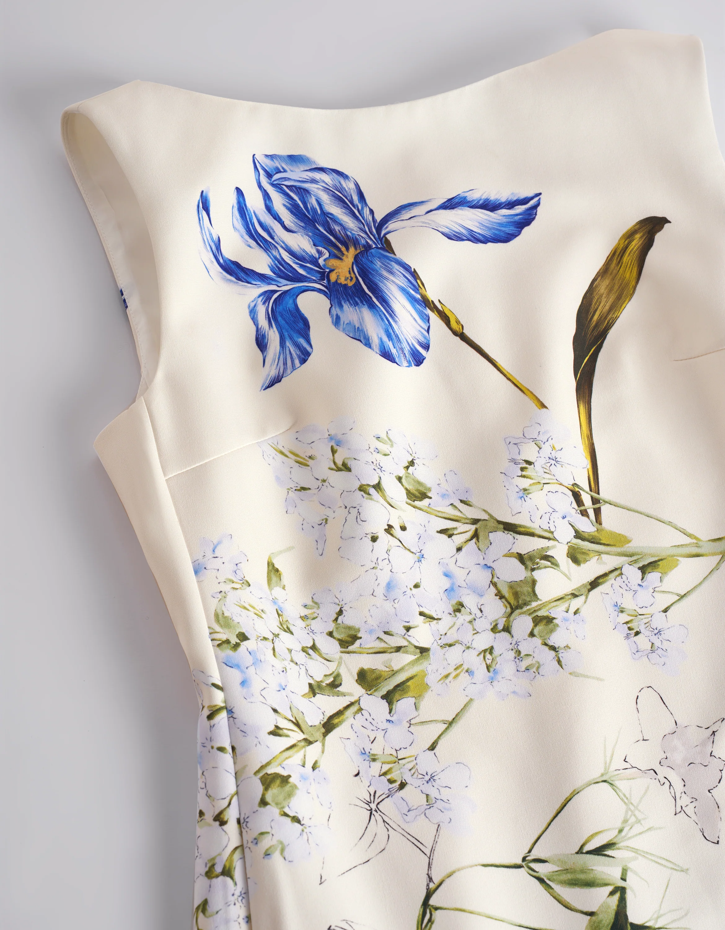 Boat Neck Floral Print Dress - Image 9