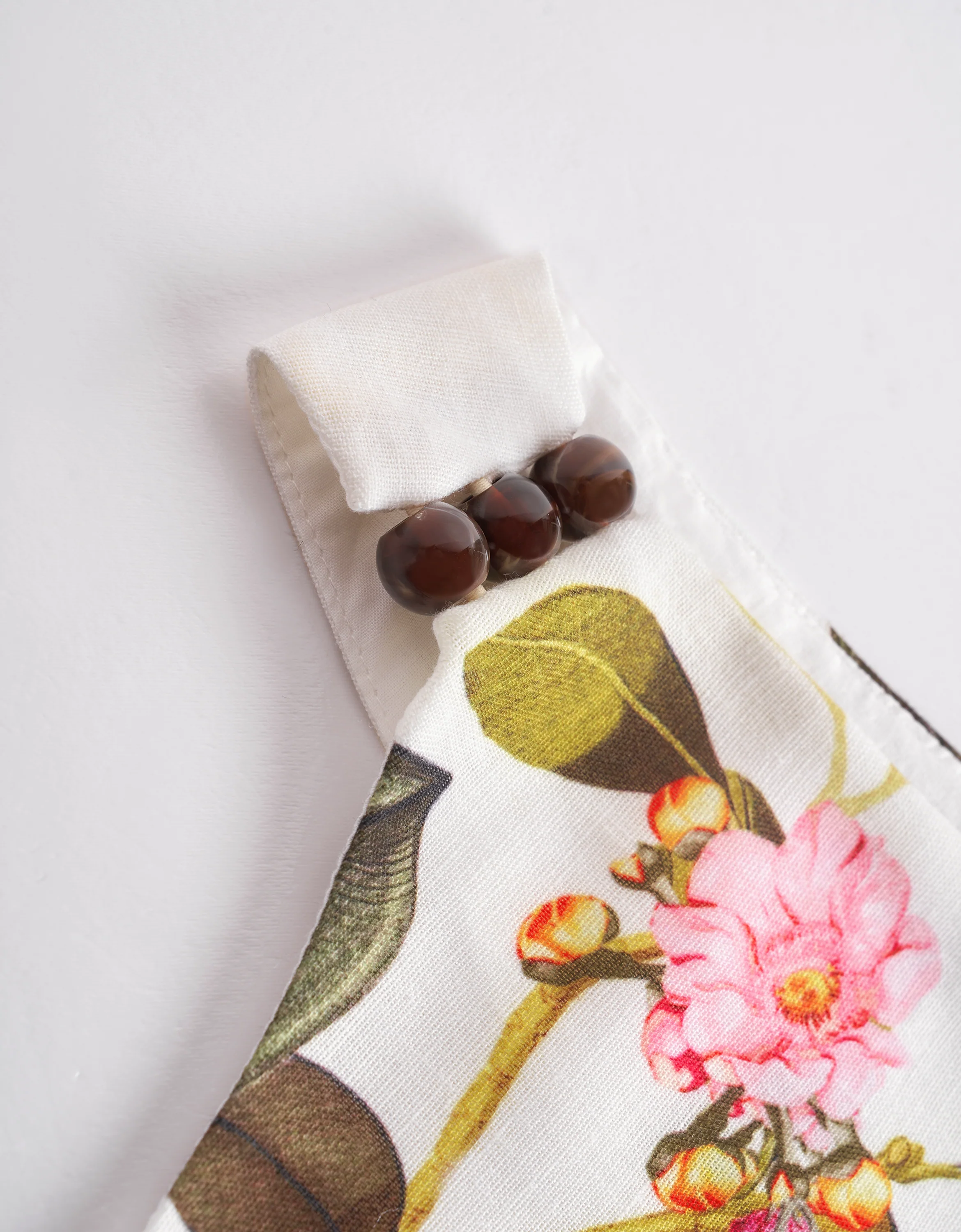 Botanical Print Beaded Shoulder Sleeveless Top - Image 6