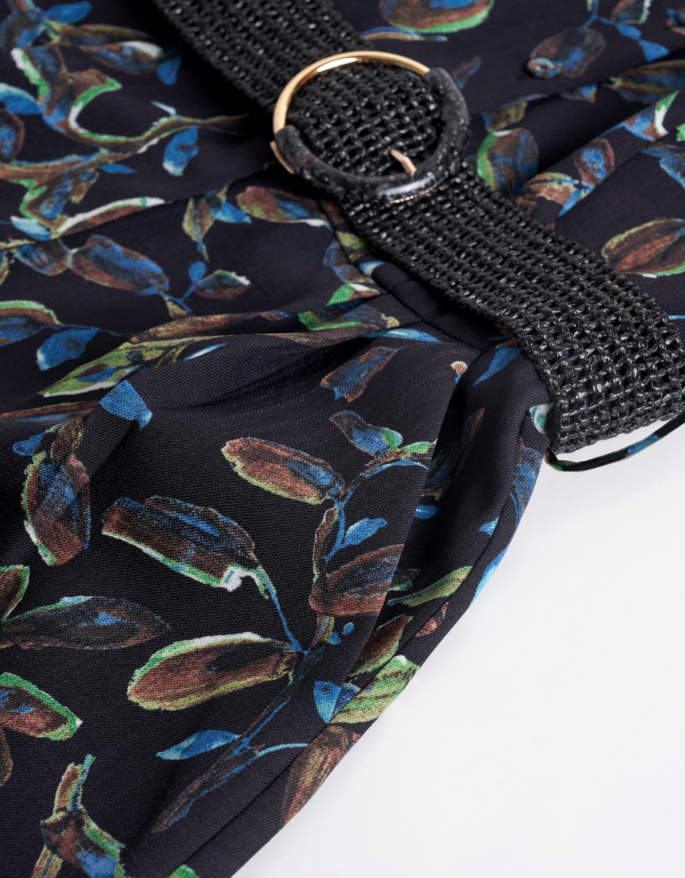 Botanical Print Collared Sleeveless Romper - Image 9