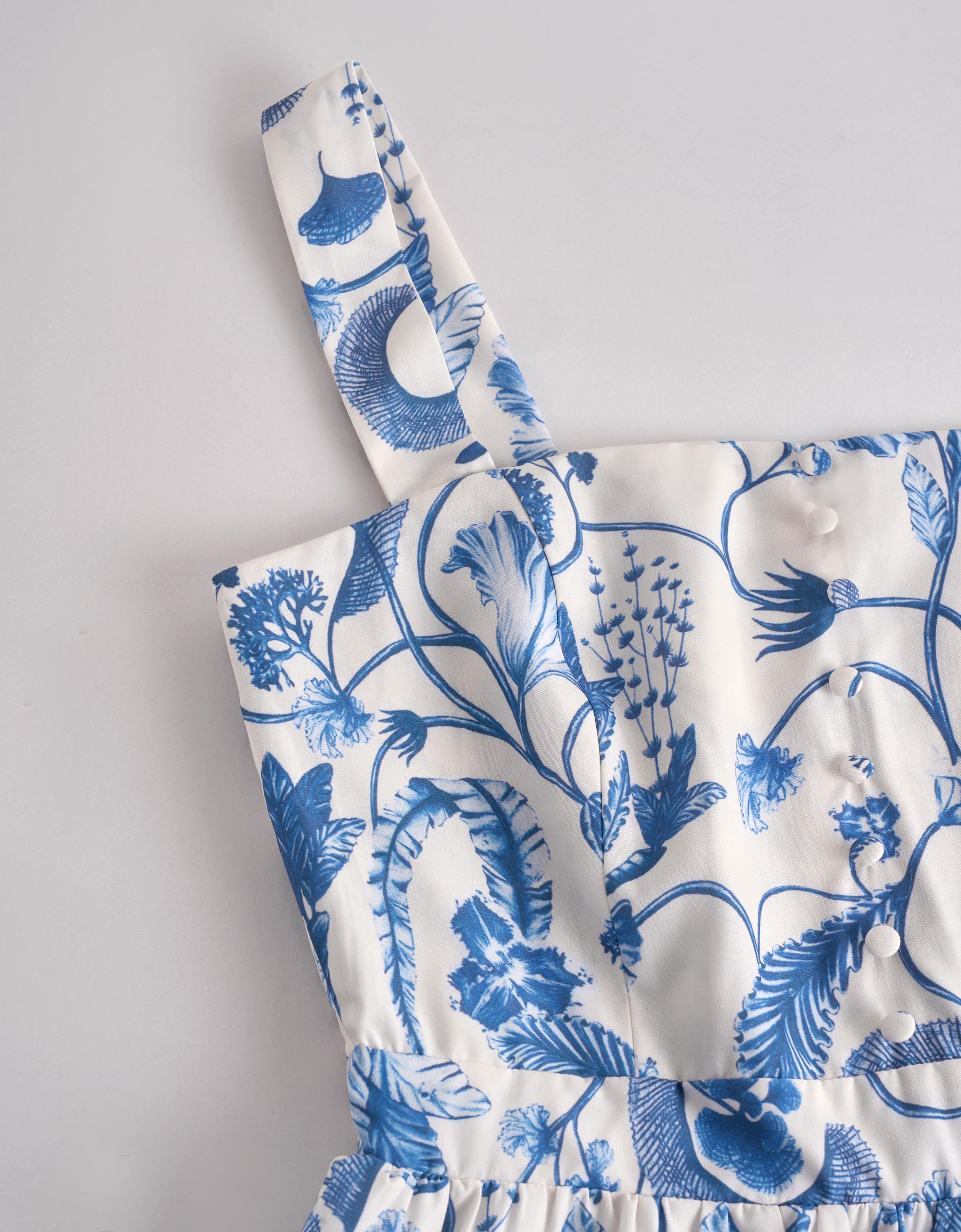 Botanical Print Ruffled Hem Short Dress - Image 5