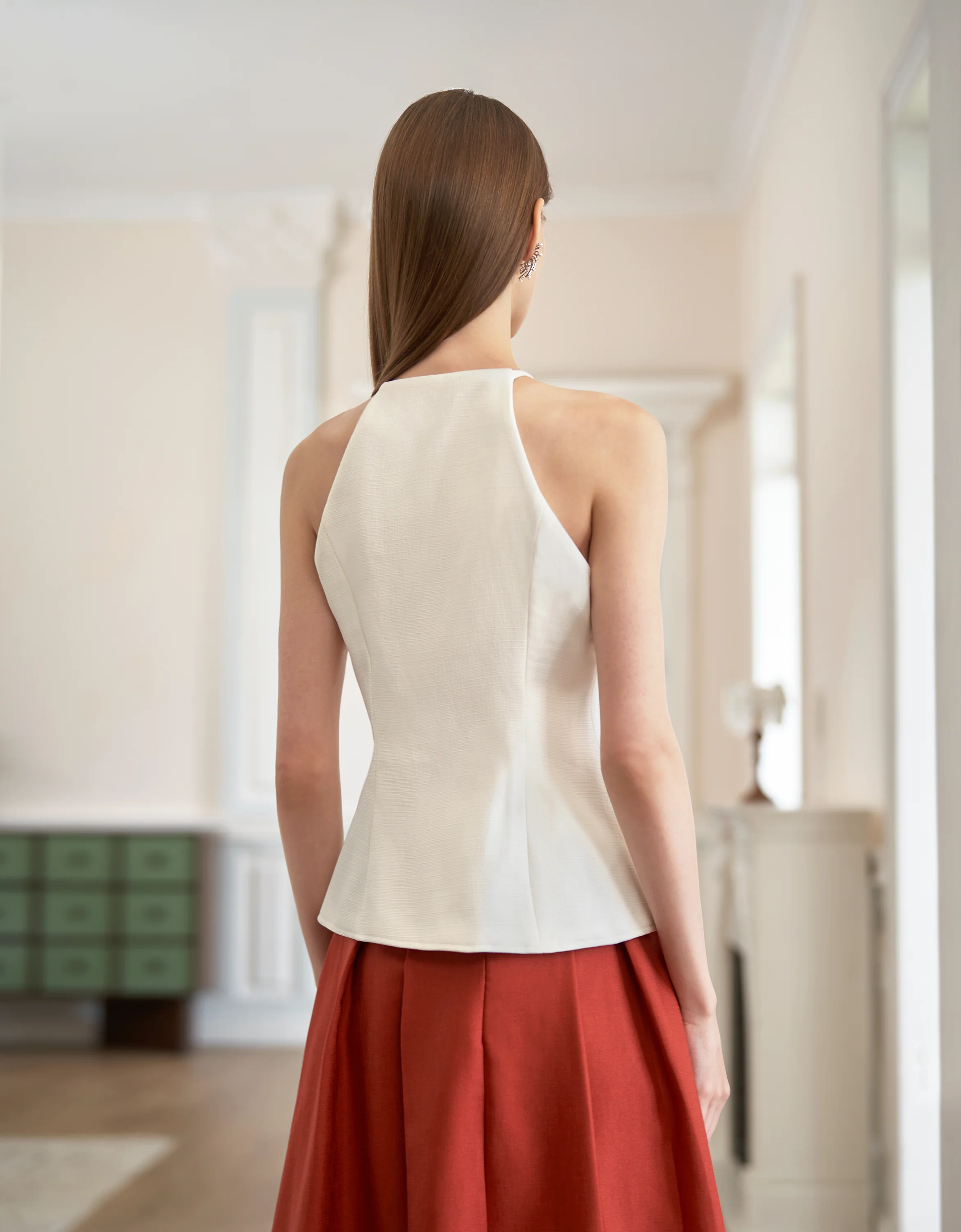 Bow Detail Button Front Sleeveless Top - Image 21