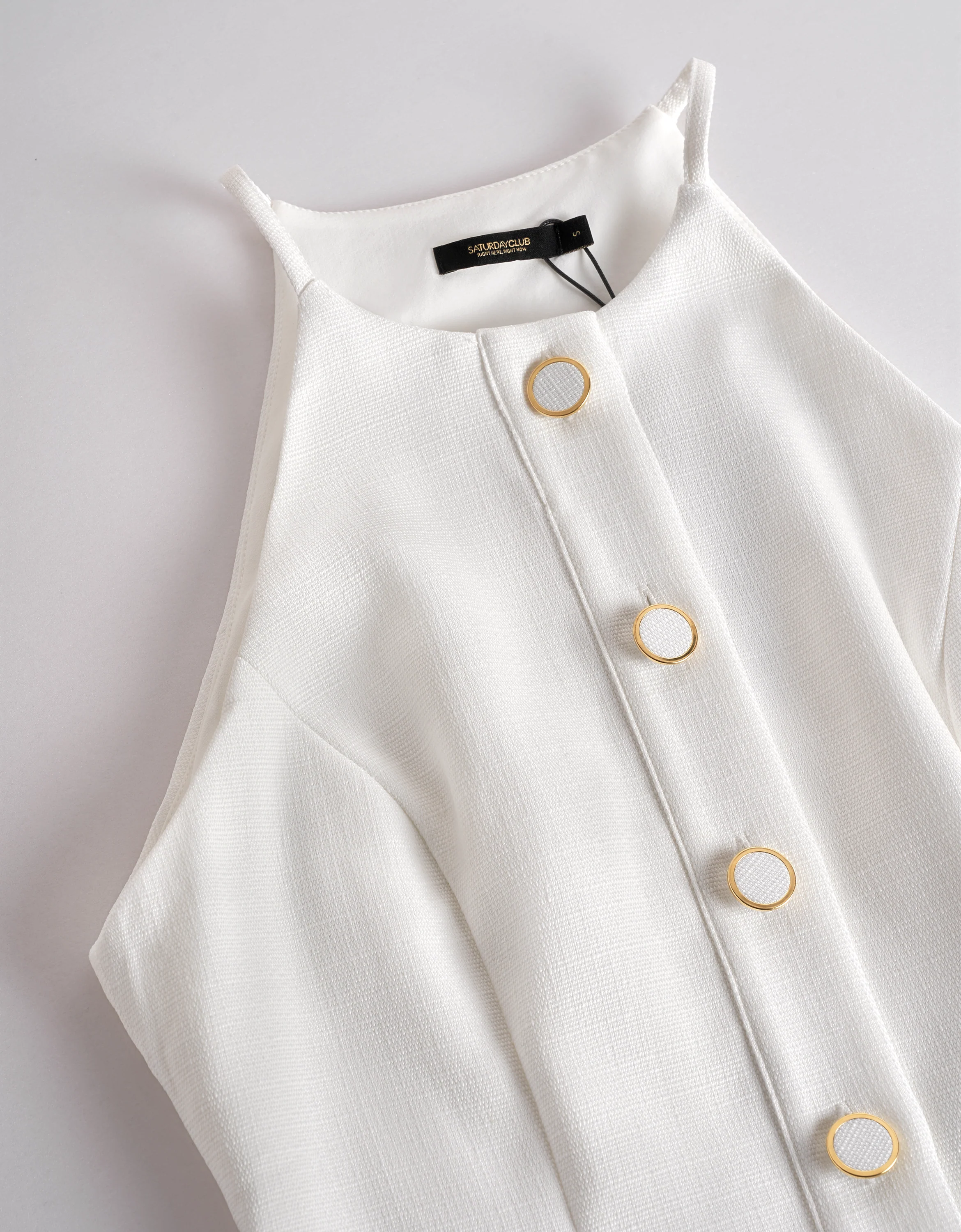 Bow Detail Button Front Sleeveless Top - Image 23