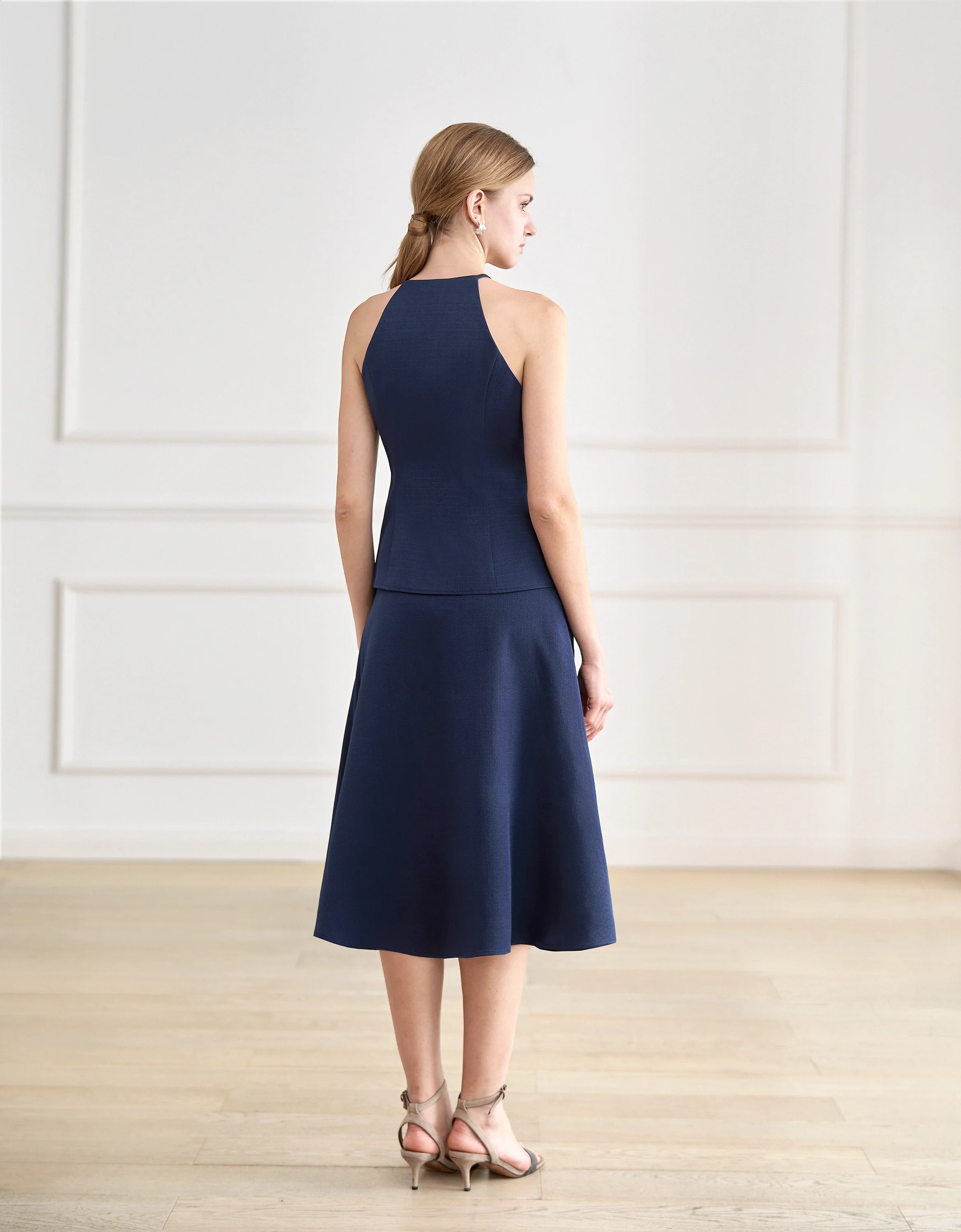 Bow Detail Button Front Sleeveless Top - Image 3