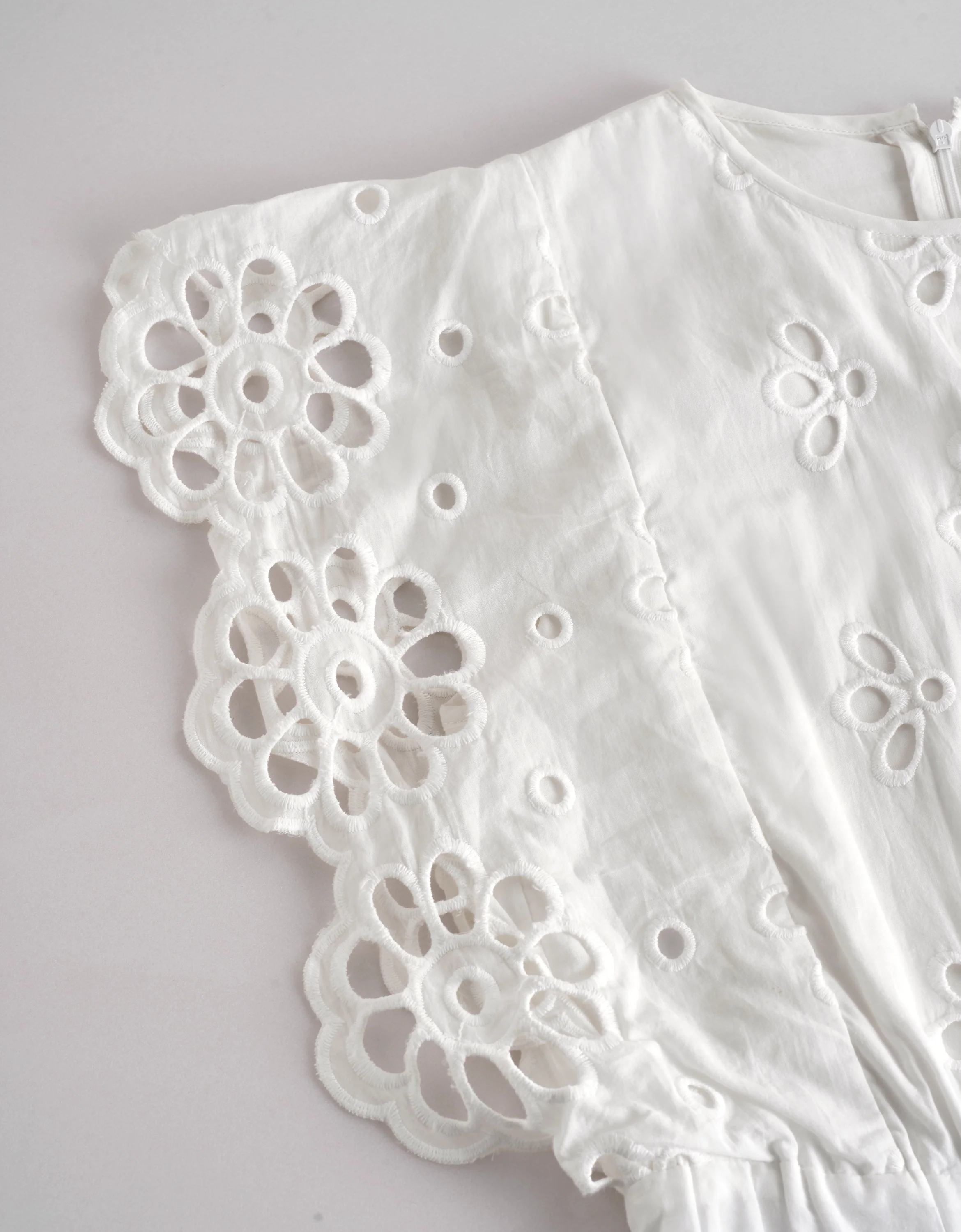Broderie Anglaise Round Neck Romper - Image 6